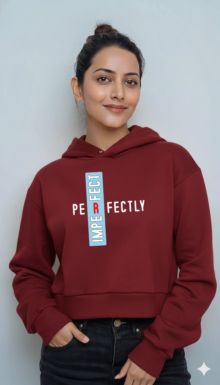 PERFECTLY IMPERFECT – Crop Hoodie | Storeily Winter Collection