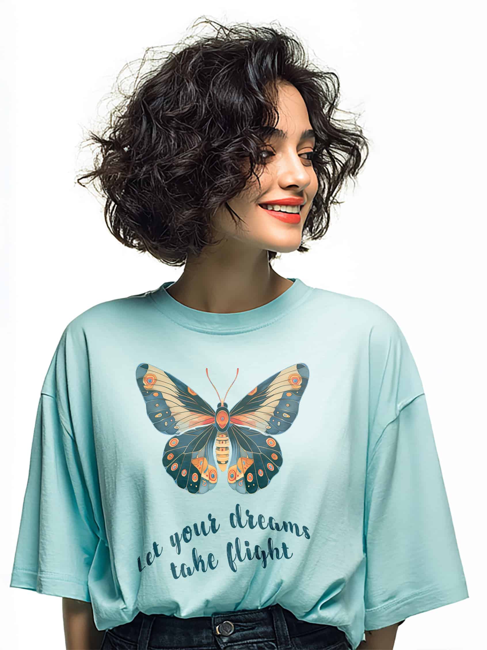 Butterfly Artwork Premium Oversized Cotton Tshirt