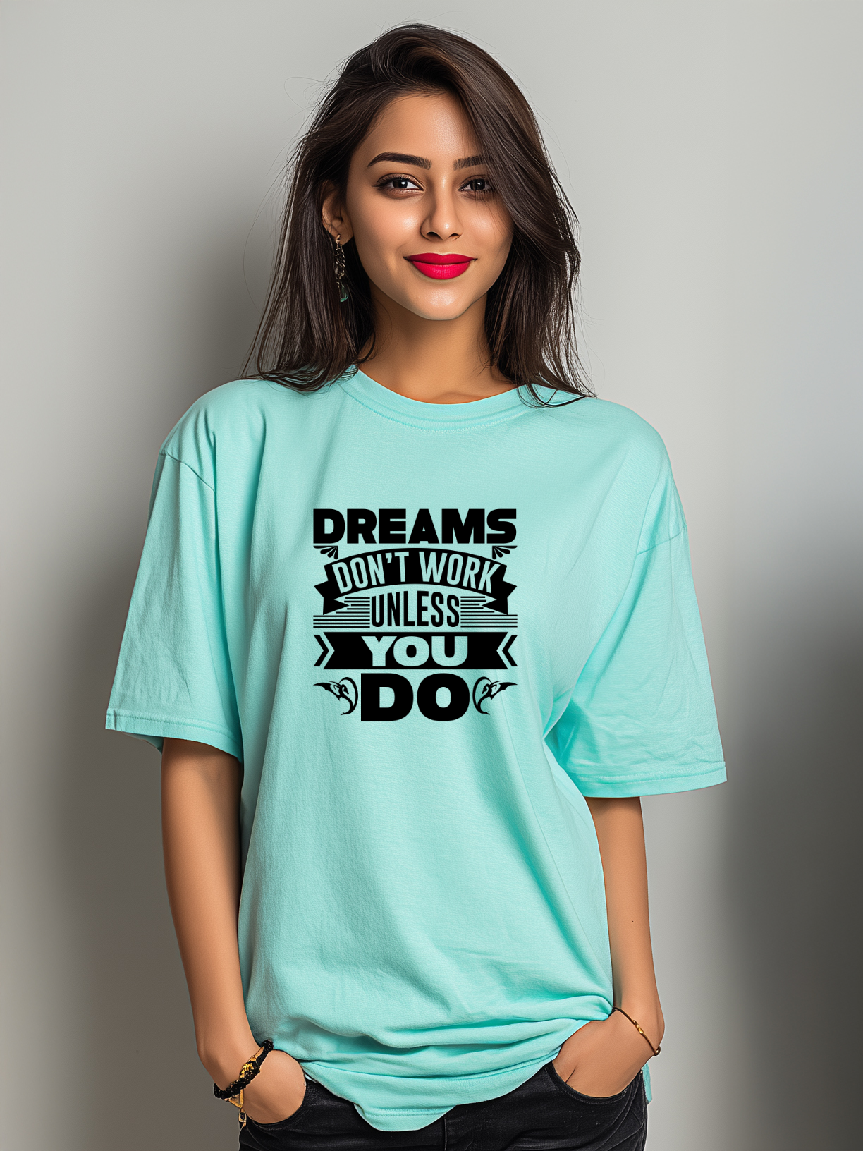 Dreams Don't Work Women's Oversized Cotton T-Shirt