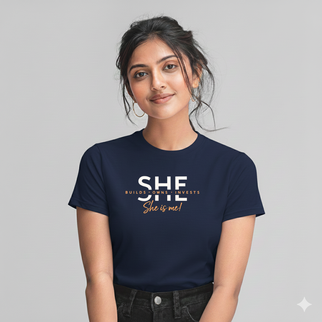 SHE – Builds, Owns, Invests - Women's  Cotton T-shirt