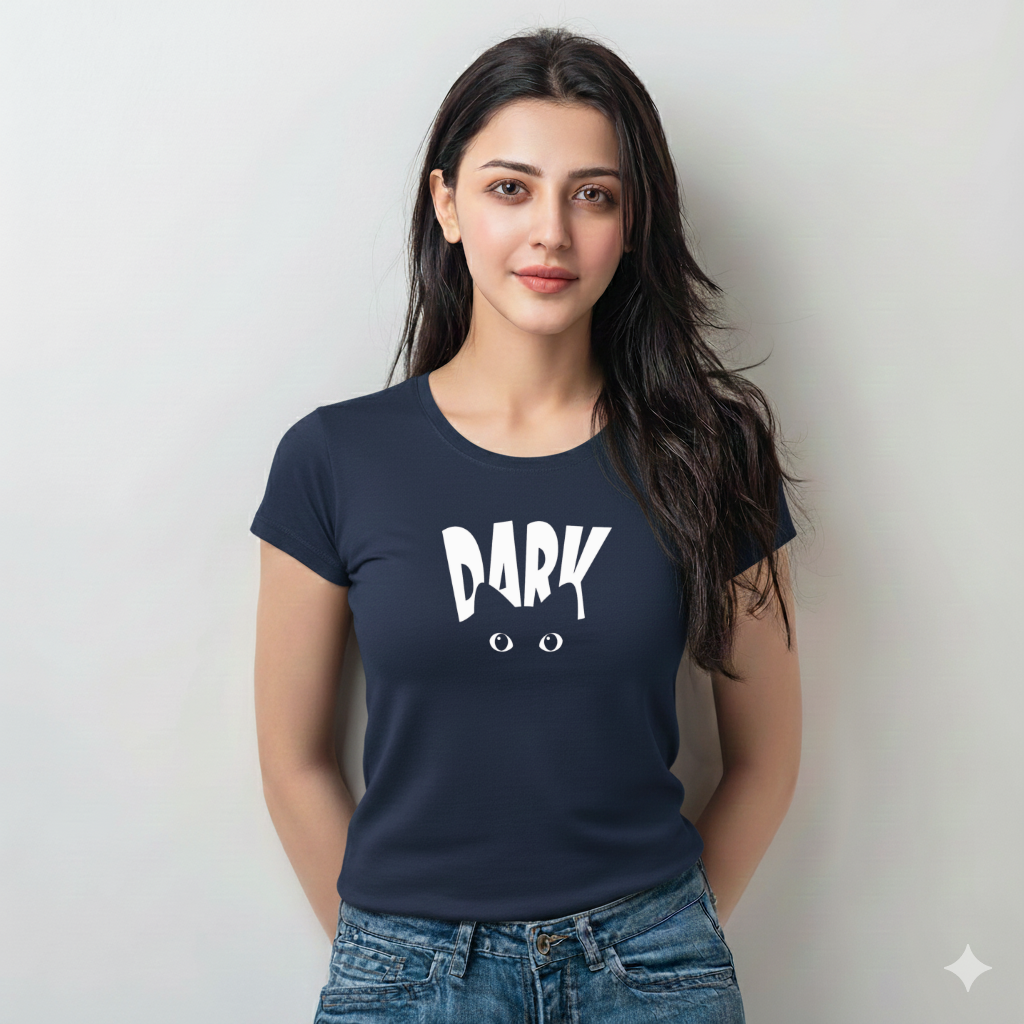 Women’s “Dark” Cat Eyes Graphic Cotton Tshirt