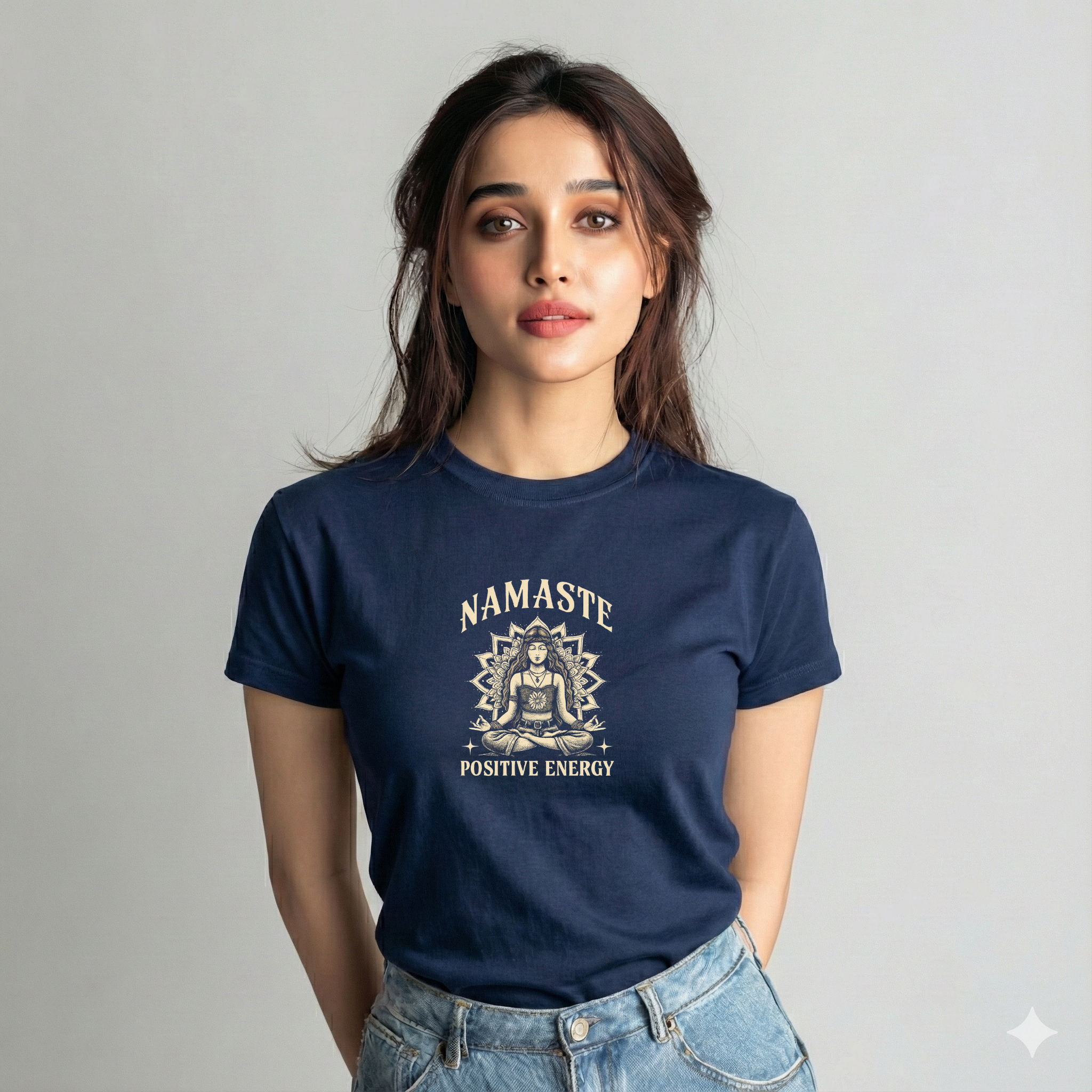 Women’s “Namaste Positive Energy” Cotton Tshirt