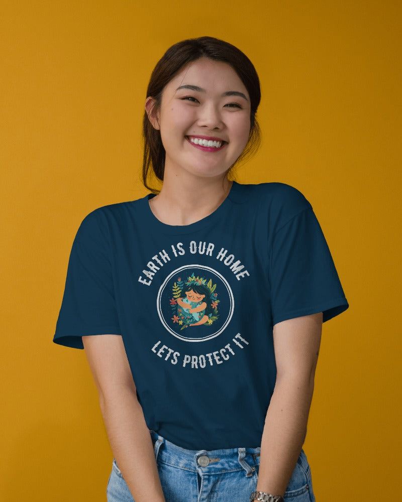 "Earth Is Our Home: Let's Protect It" Women's Cotton T-Shirt