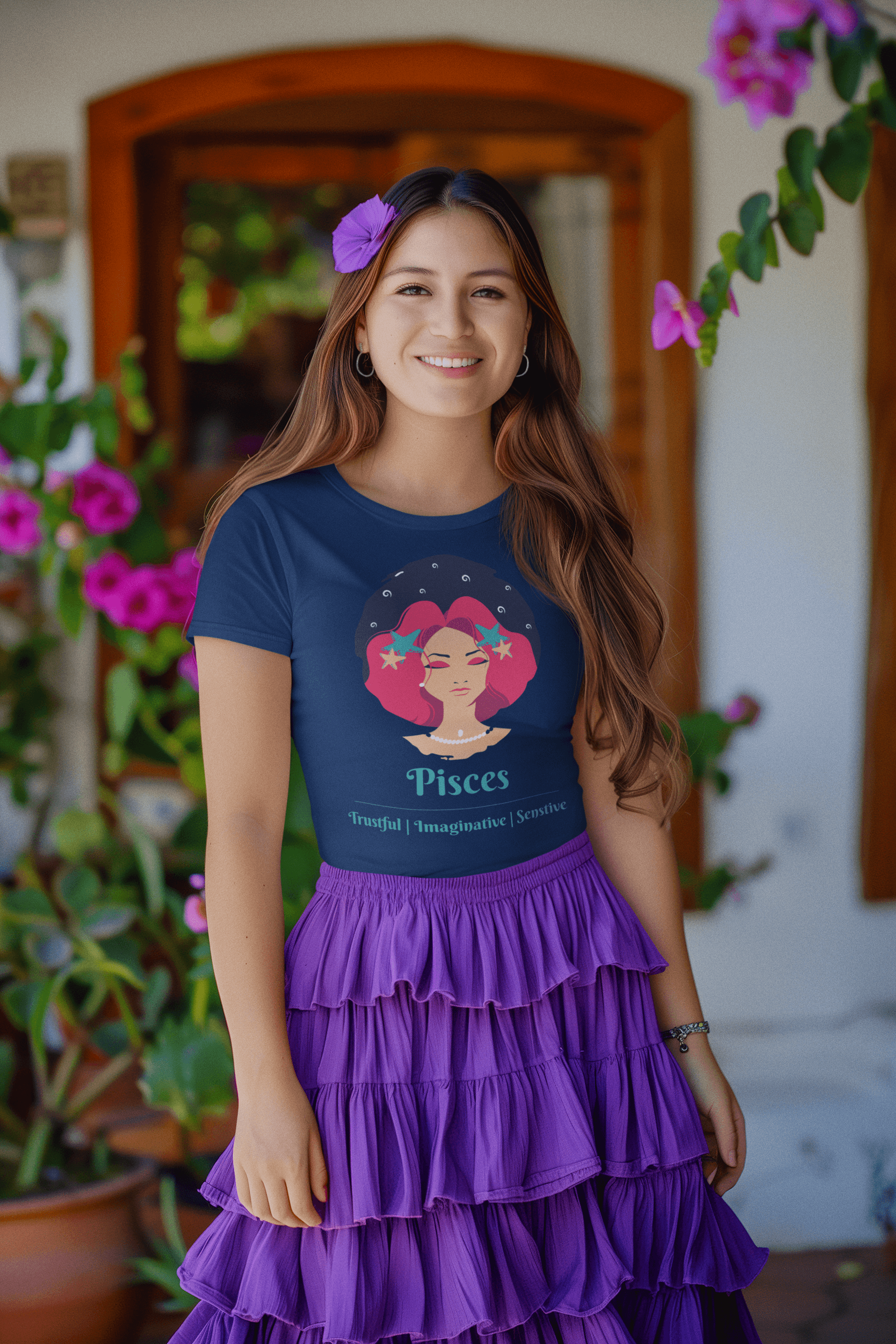 Pisces- Stylish and Charismatic Zodiac Women's cotton Tee