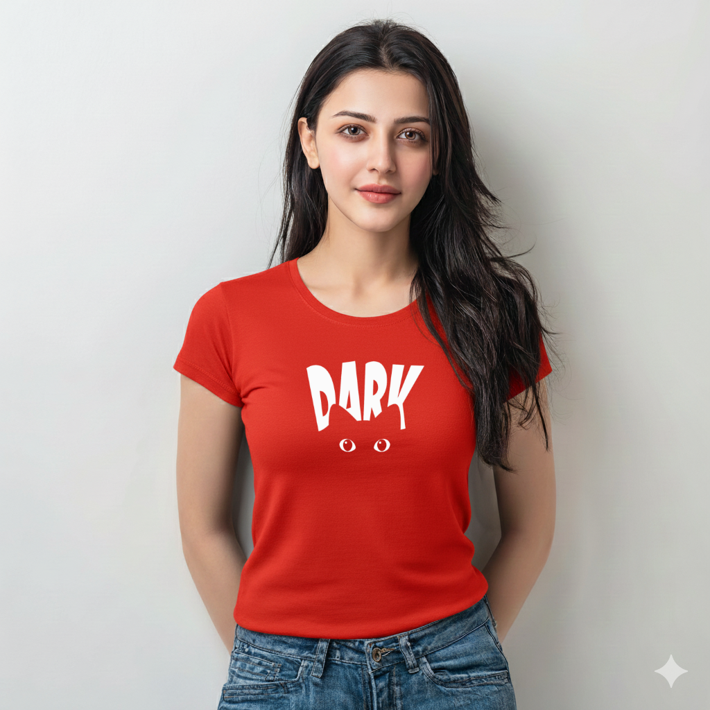 Women’s “Dark” Cat Eyes Graphic Cotton Tshirt