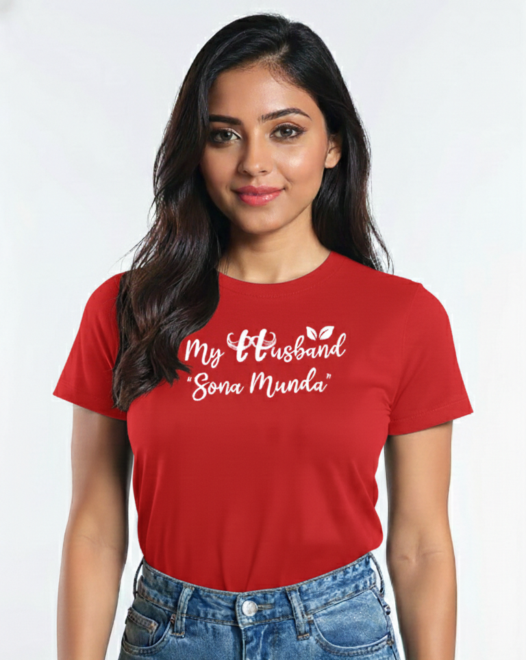 My Husband Sona Munda Women's Cotton T-Shirt - Storeily