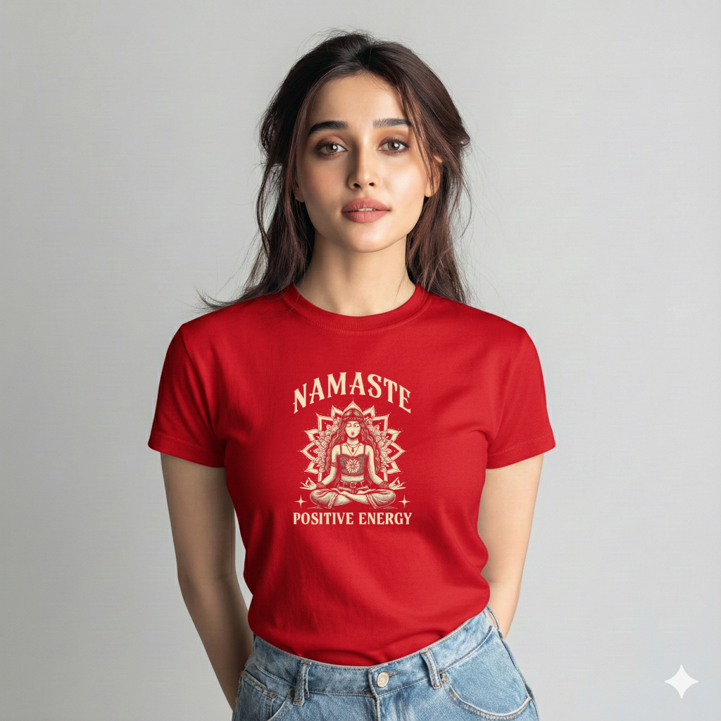 Women’s “Namaste Positive Energy” Cotton Tshirt