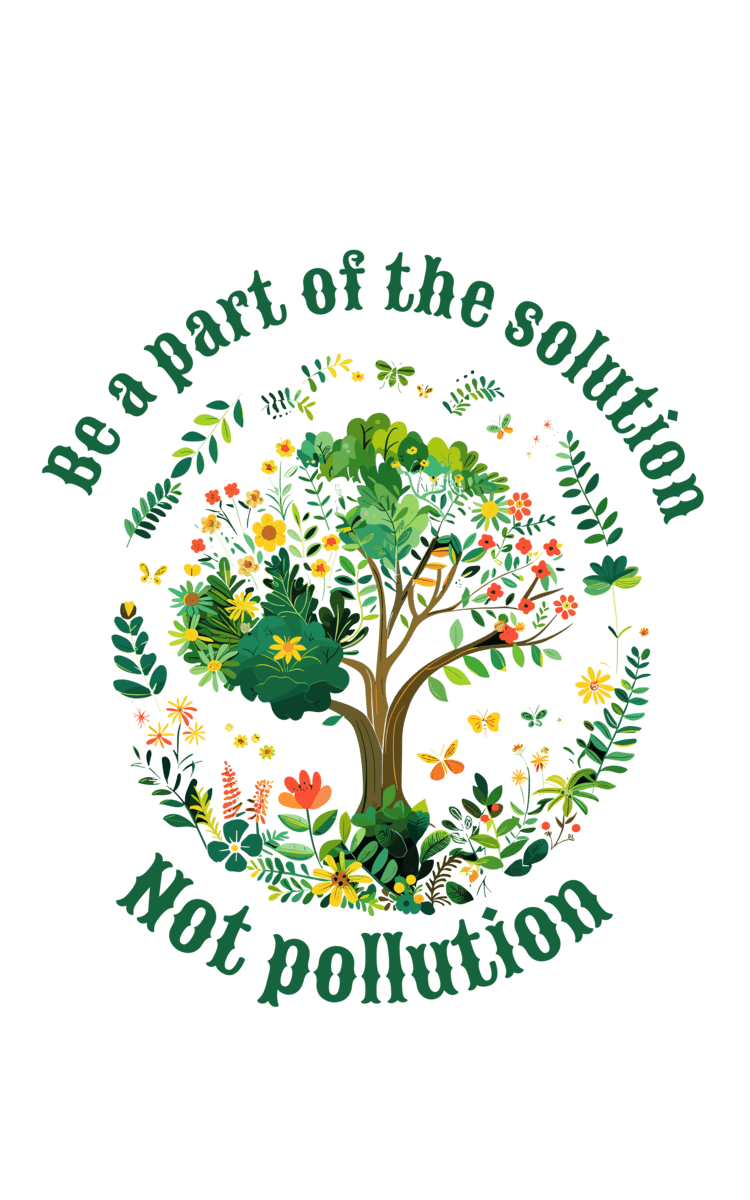 "Be a Part of the Solution, Not Pollution" Women's Graphic T-Shirt