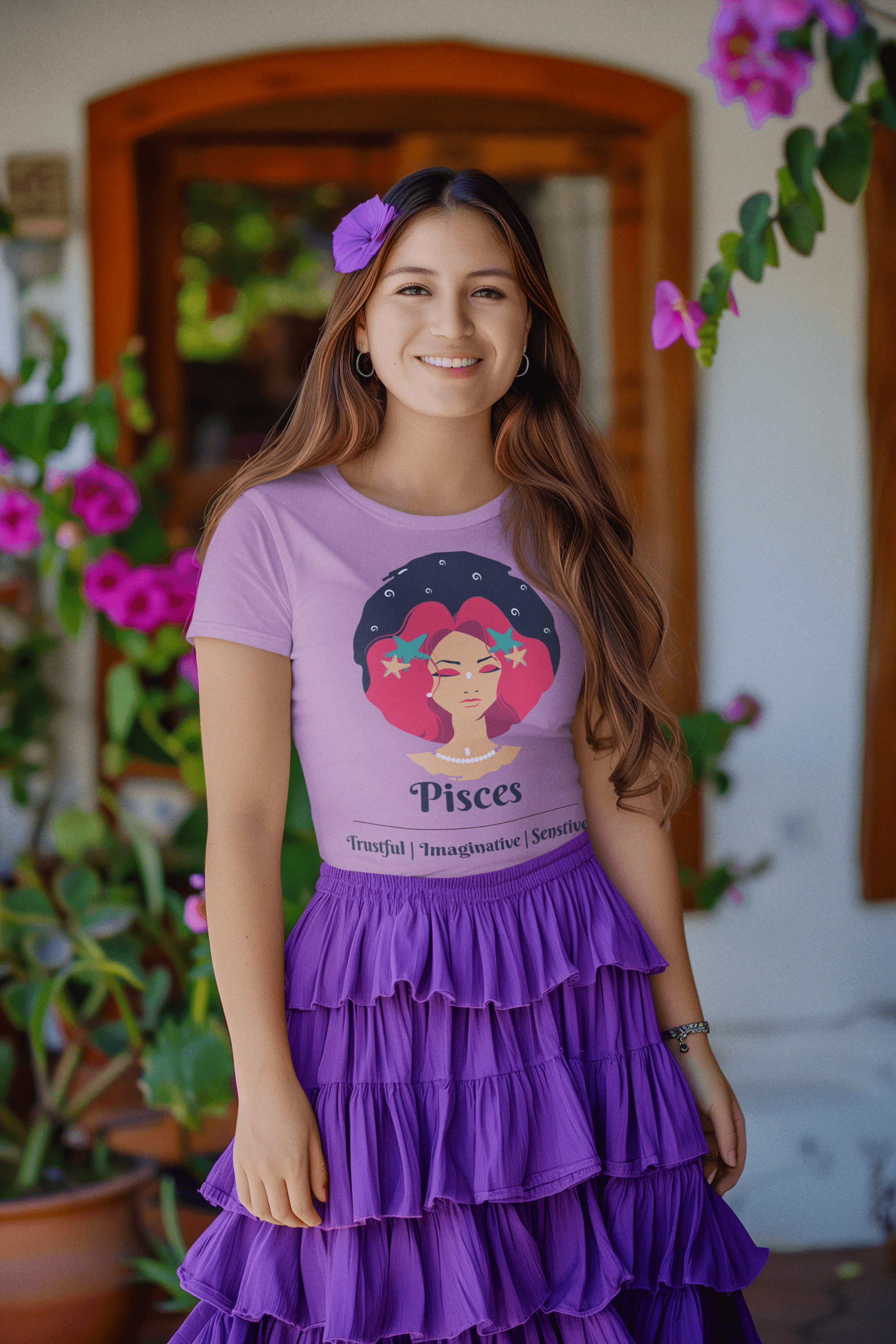 Pisces- Stylish and Charismatic Zodiac Women's cotton Tee