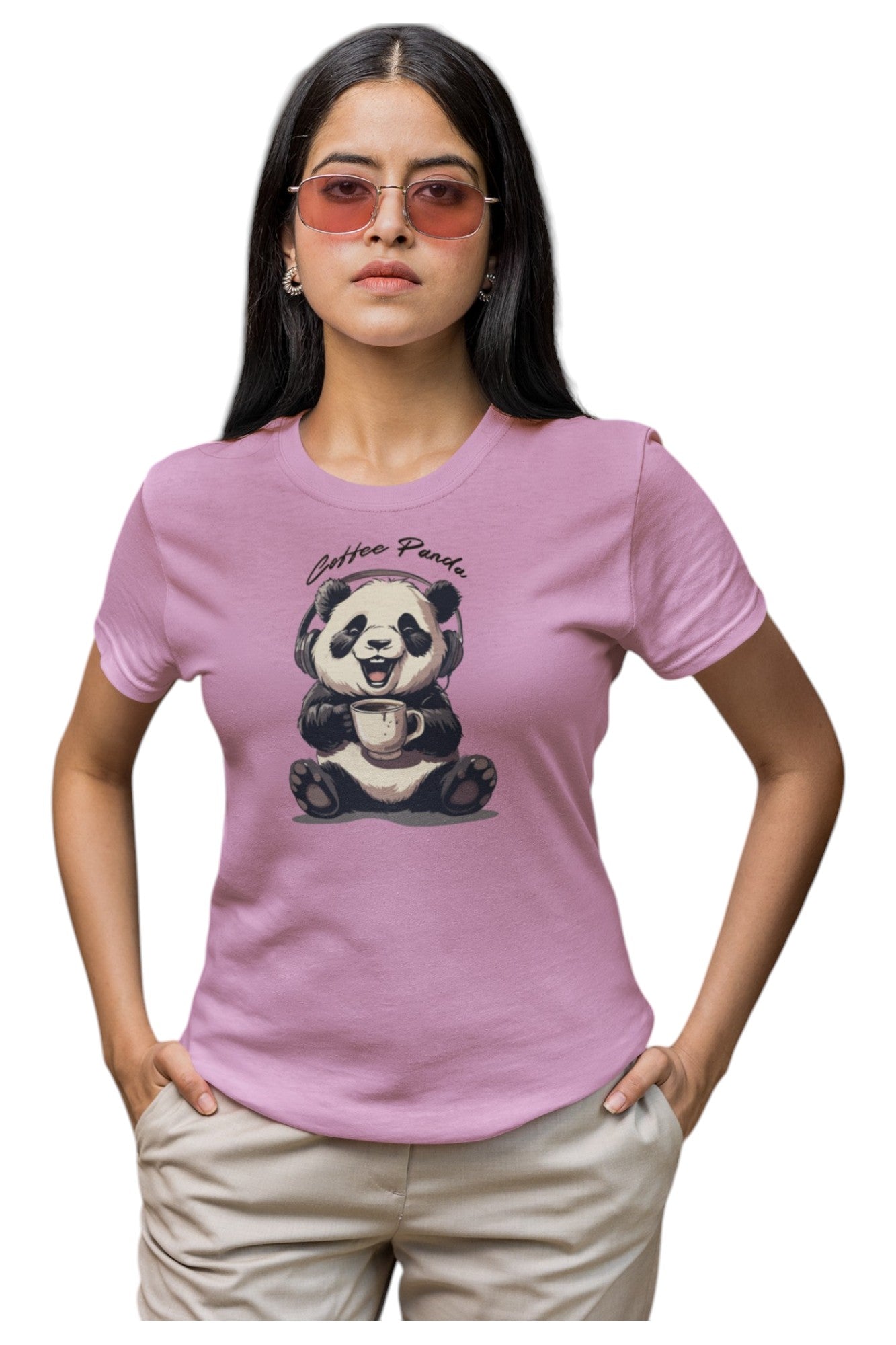 Coffee Panda Women's Graphic Cotton T-Shirt