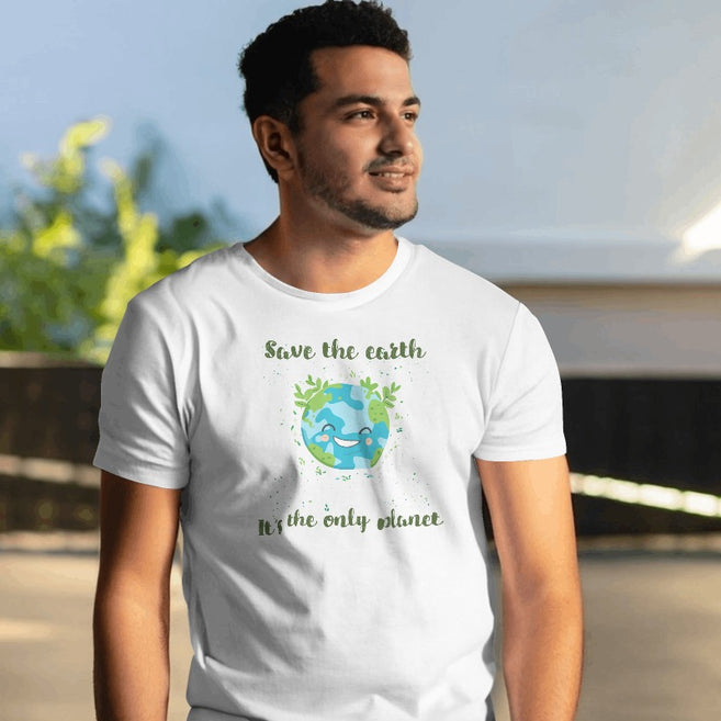 "Save The Earth" Environment Day Theme T-Shirt Men's  T-Shirt