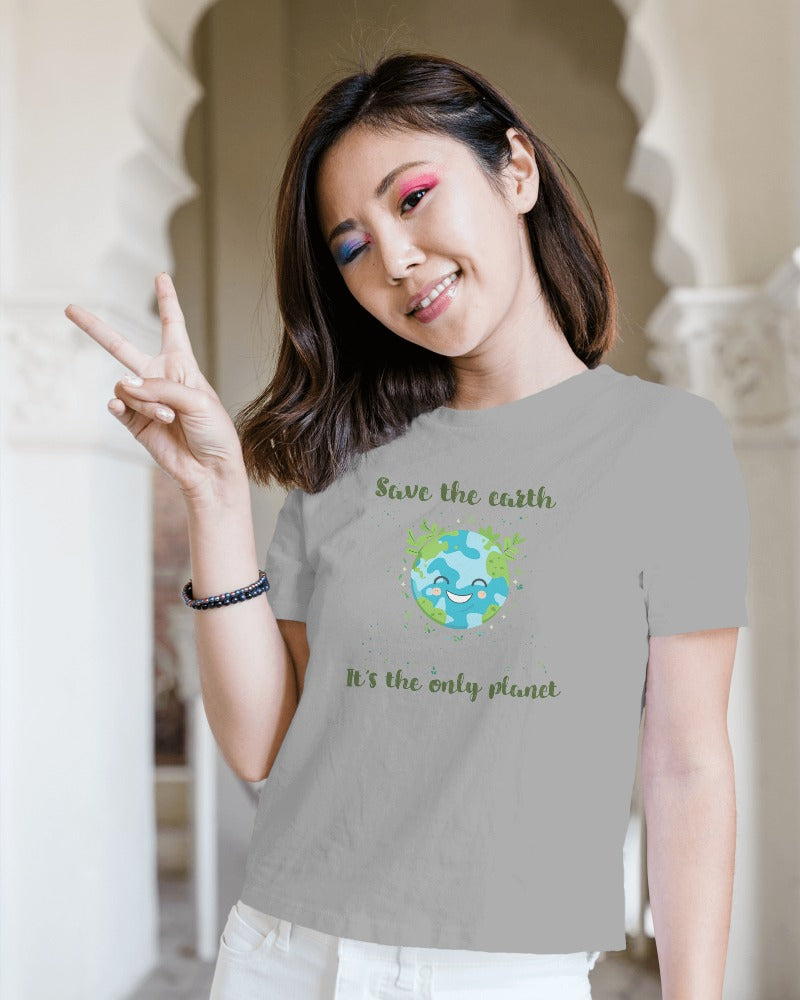 "Save The Earth" Environment Day Theme T-Shirt Women's  T-Shirt