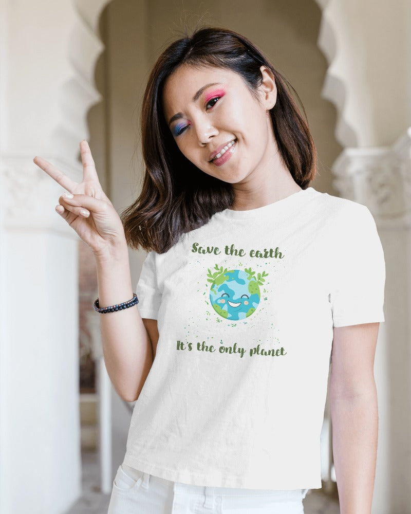 "Save The Earth" Environment Day Theme T-Shirt Women's  T-Shirt