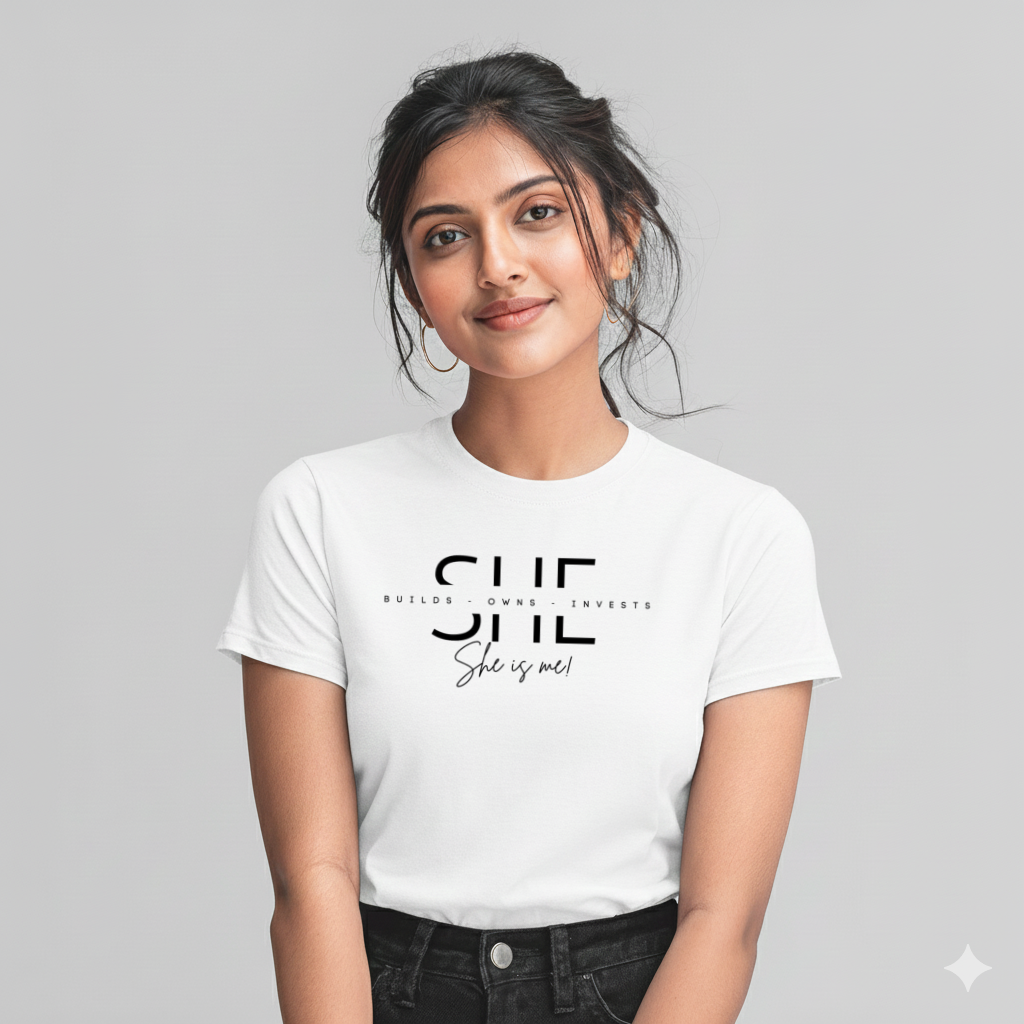 SHE – Builds, Owns, Invests - Women's  Cotton T-shirt