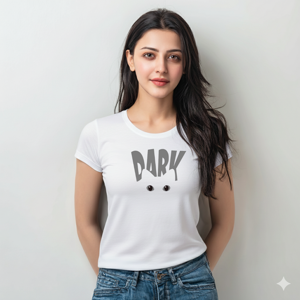 Women’s “Dark” Cat Eyes Graphic Cotton Tshirt