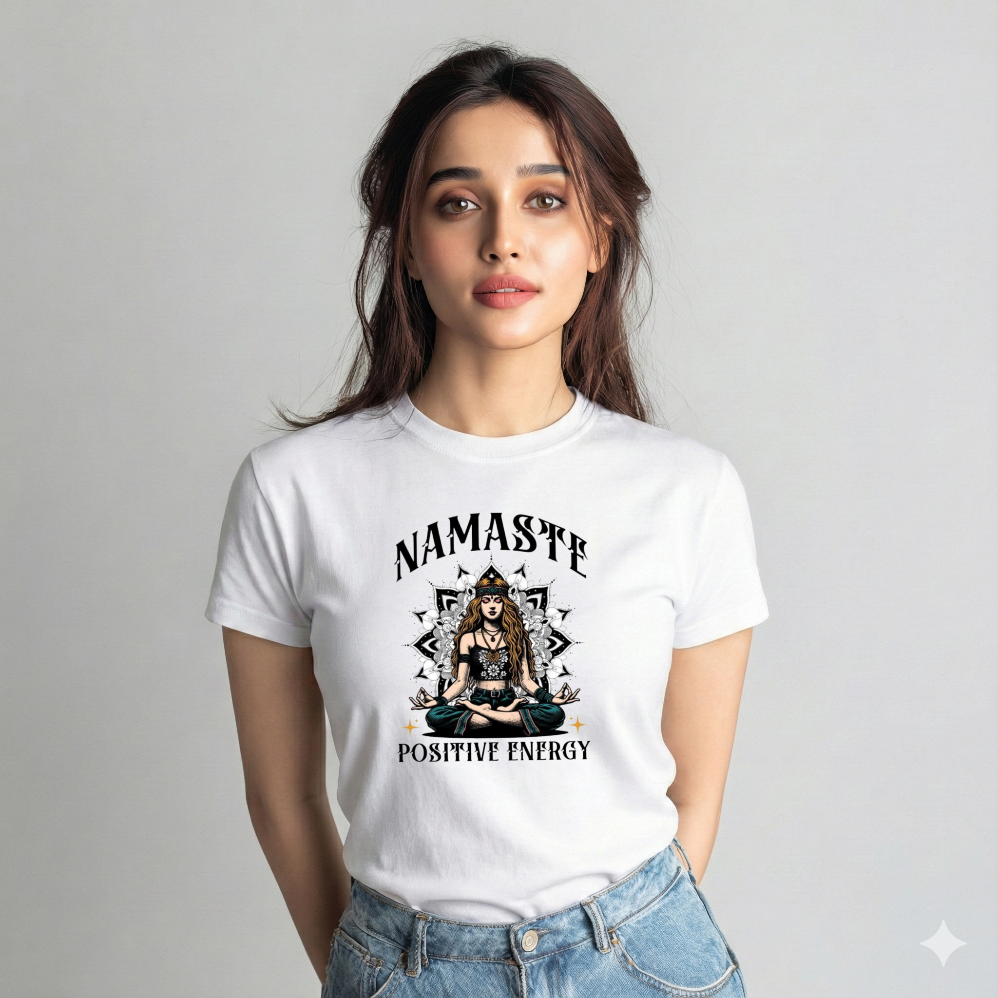 Women’s “Namaste Positive Energy” Cotton Tshirt