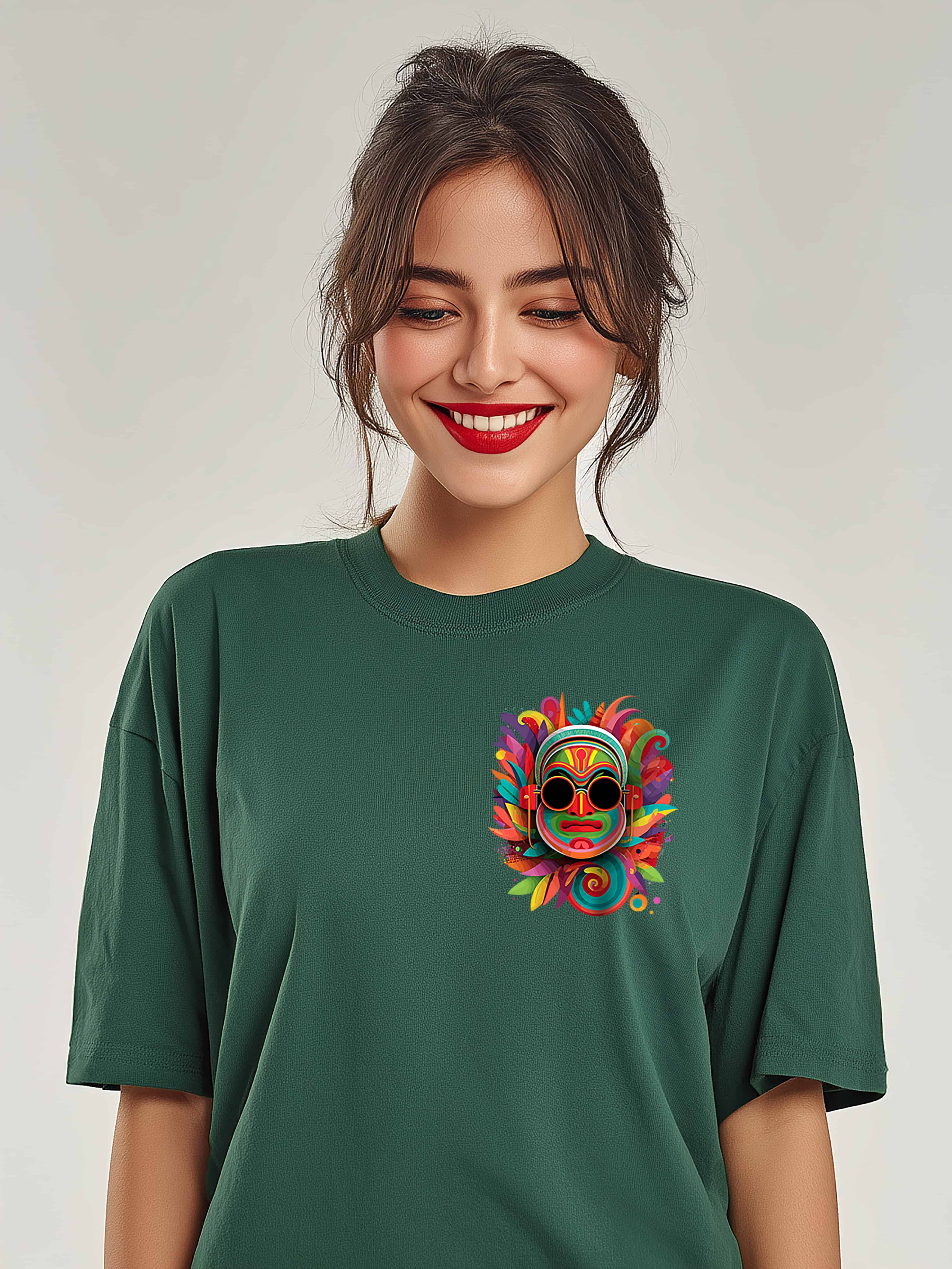 Tribal Groove Oversized Cotton T-Shirt