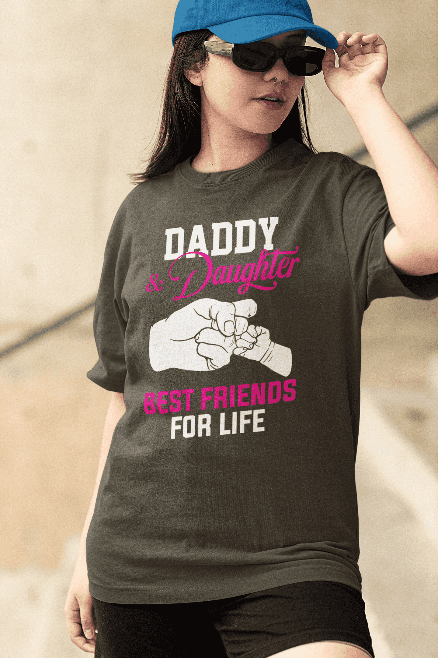 "Daddy & Daughter Best Friends for Life"  Women's Cotton Oversized T-Shirt