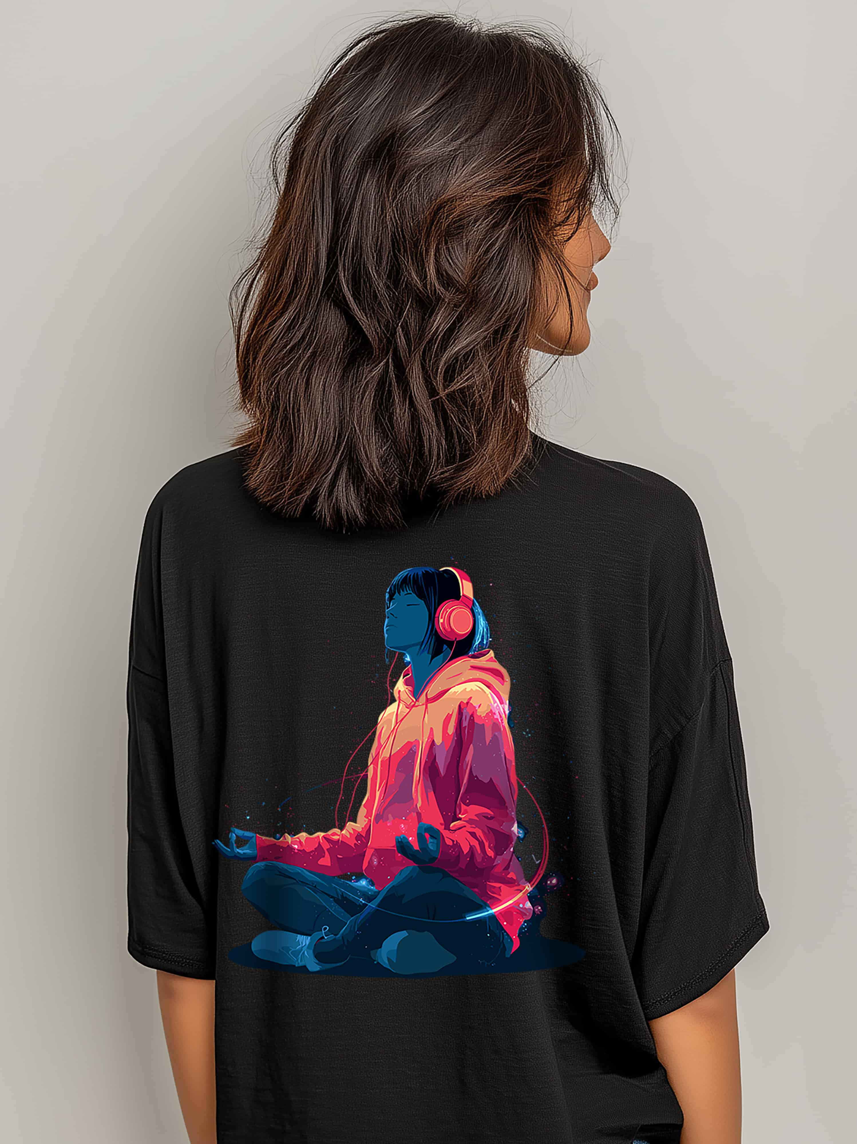 Zen Beats Oversized Cotton T-Shirt