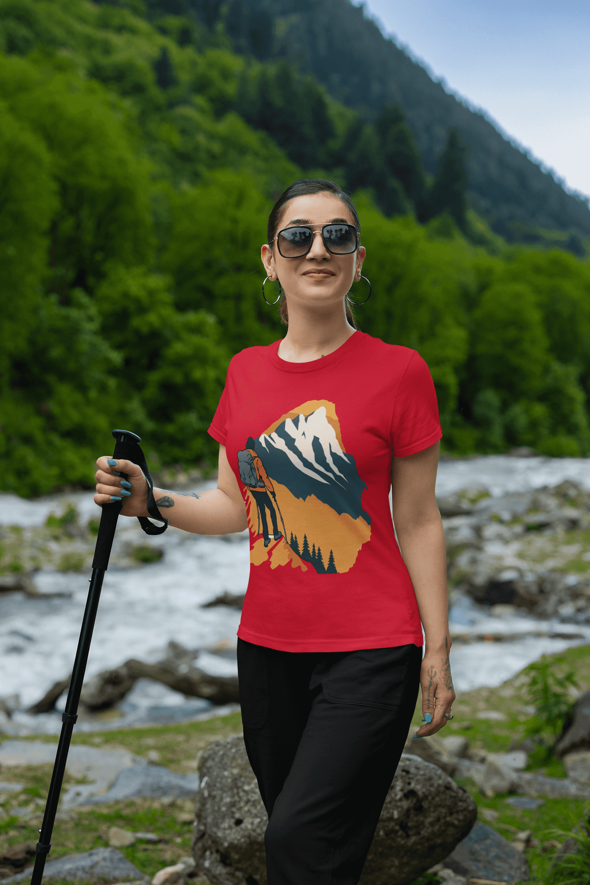 Adventure Awaits Women's Hiking/Trkking  Cotton T-Shirt