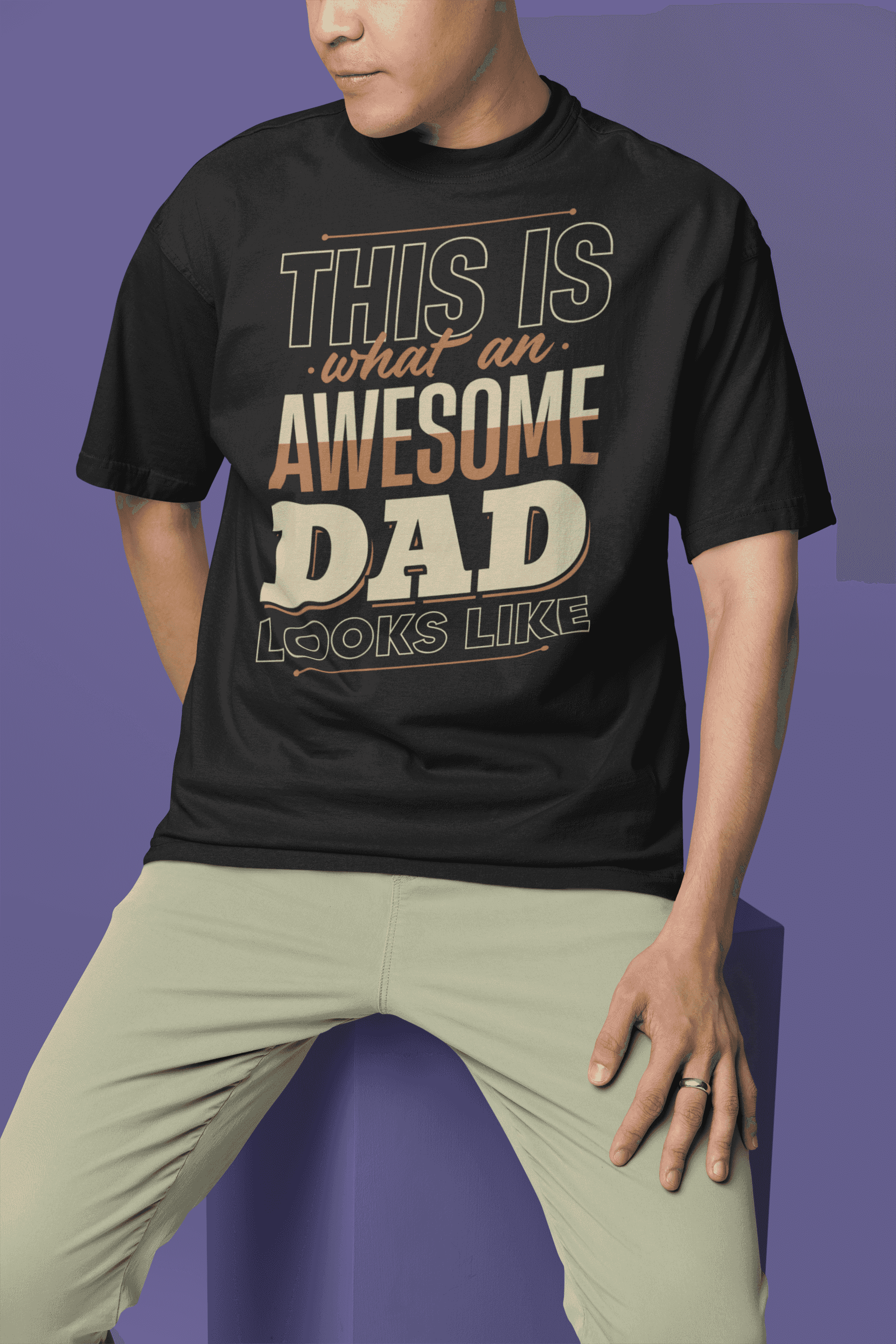 "This Is What an Awesome Dad Looks Like"  Father's Day Special  Men's Oversized Cotton T-Shirt