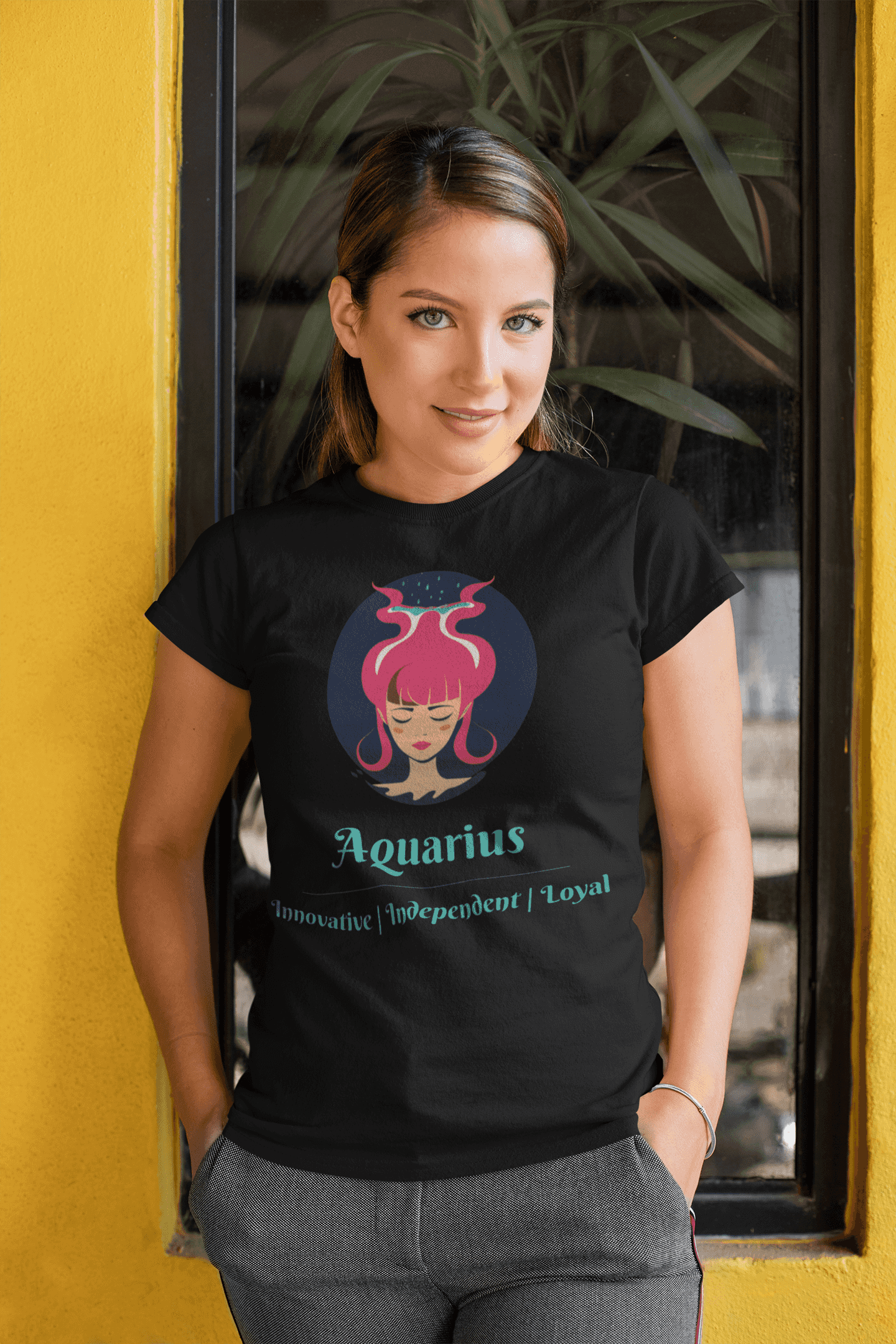 Aquarius- Stylish and Charismatic Zodiac Women's cotton Tee