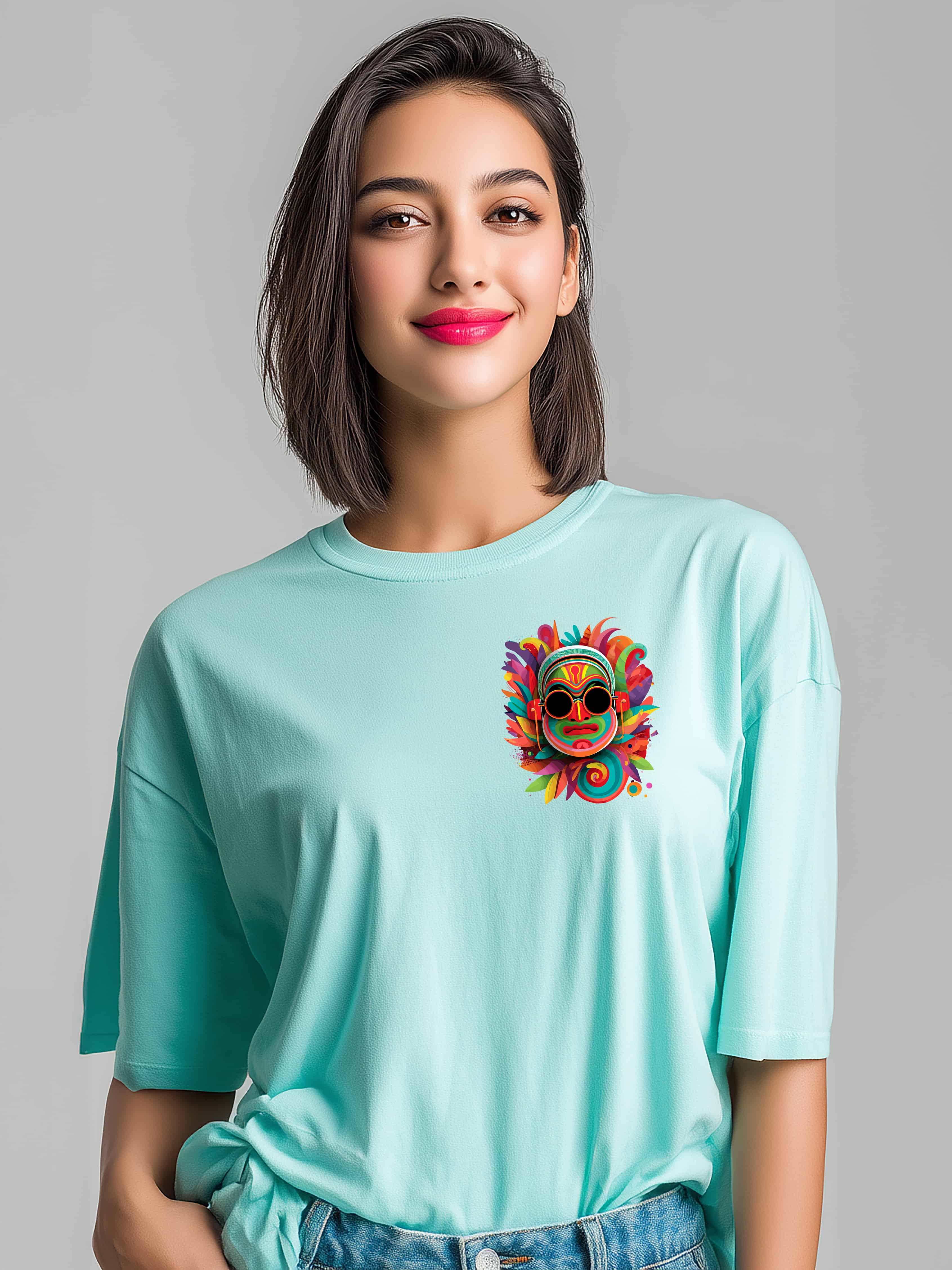 Tribal Groove Oversized Cotton T-Shirt
