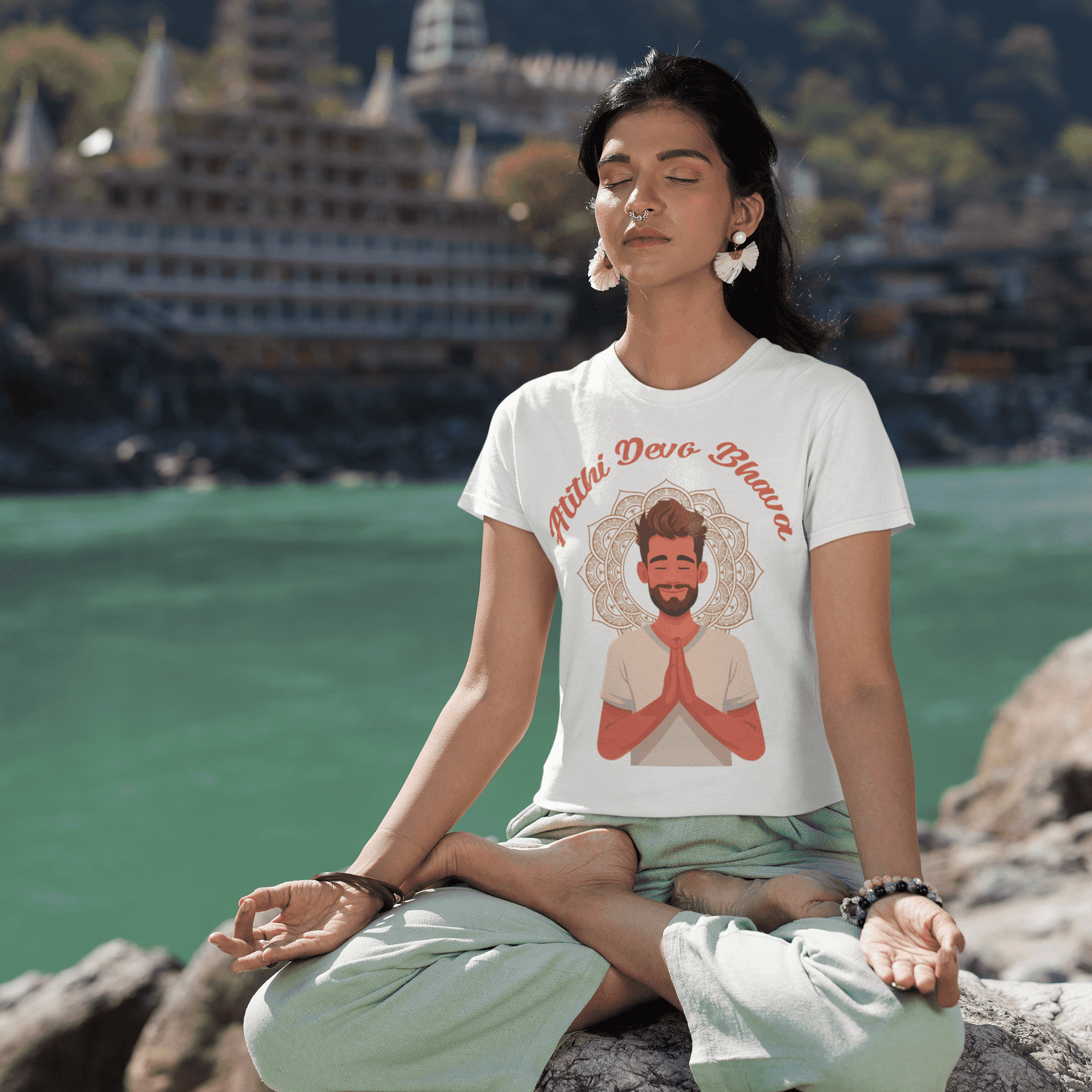 Atithi Devo Bhava Women's Graphic T-Shirt - Elegance in Hospitality