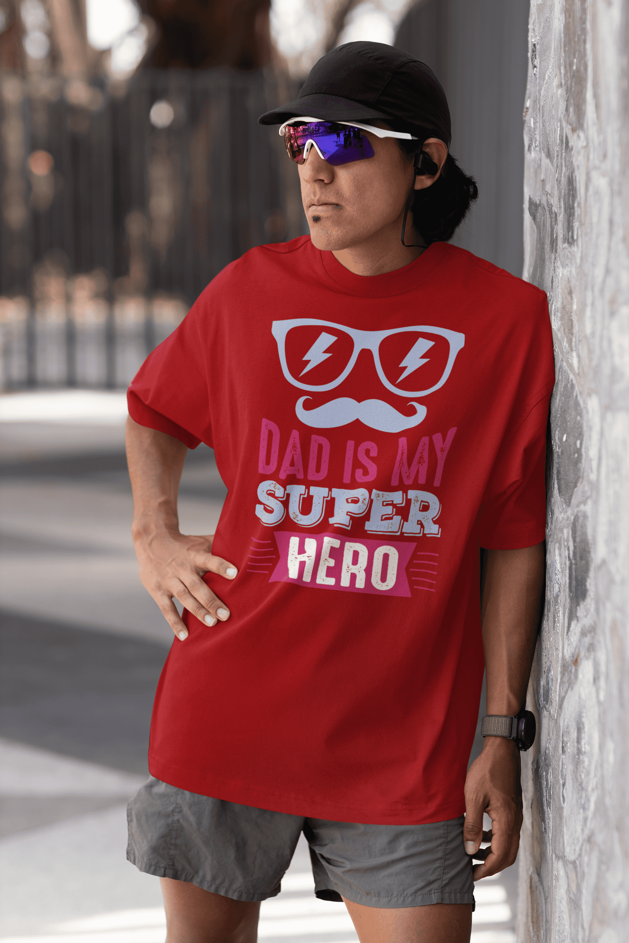 "Dad Is My Super Hero" Father's Day Special  Men's Cotton Oversized T-Shirt