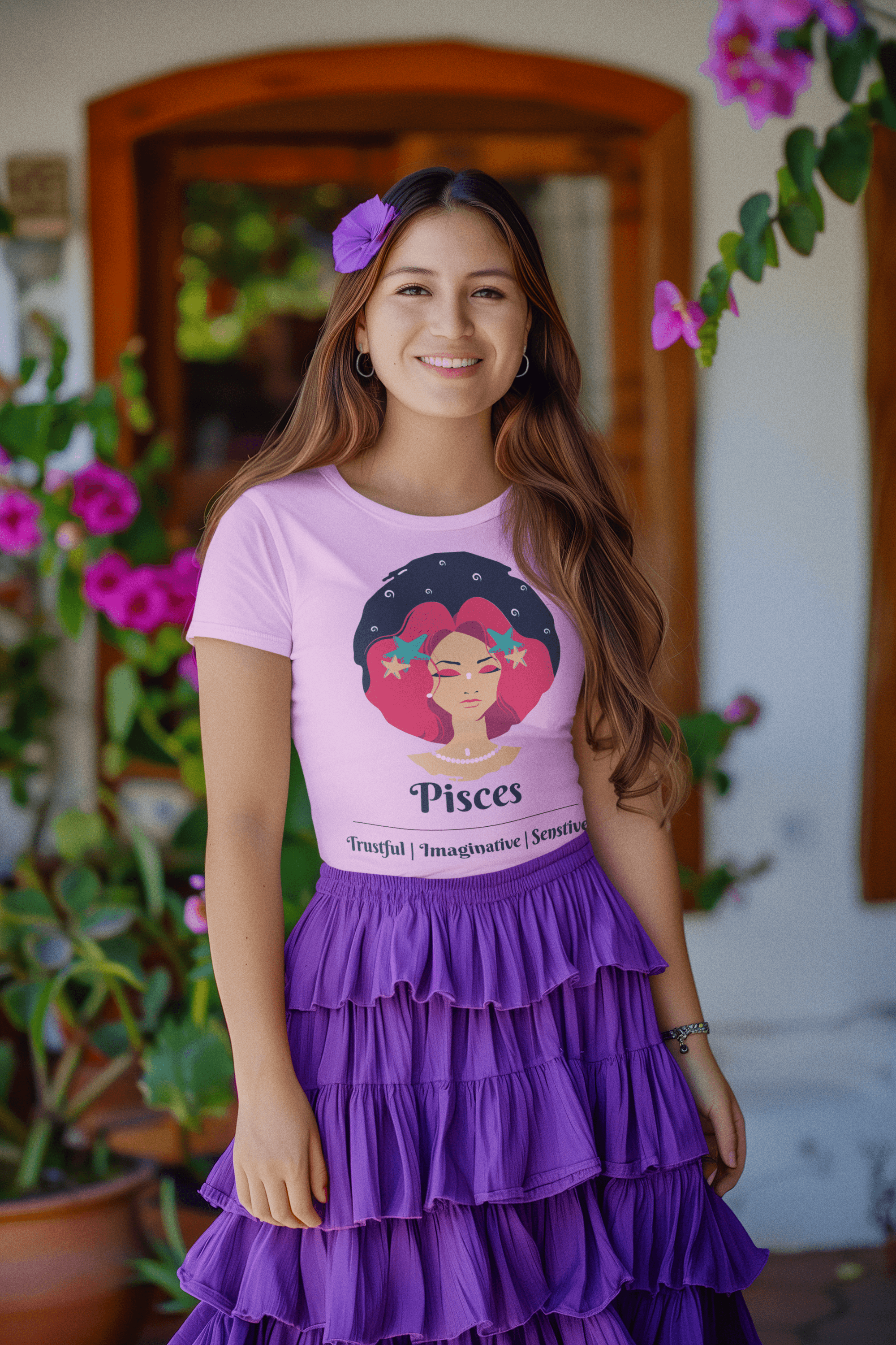 Pisces- Stylish and Charismatic Zodiac Women's cotton Tee