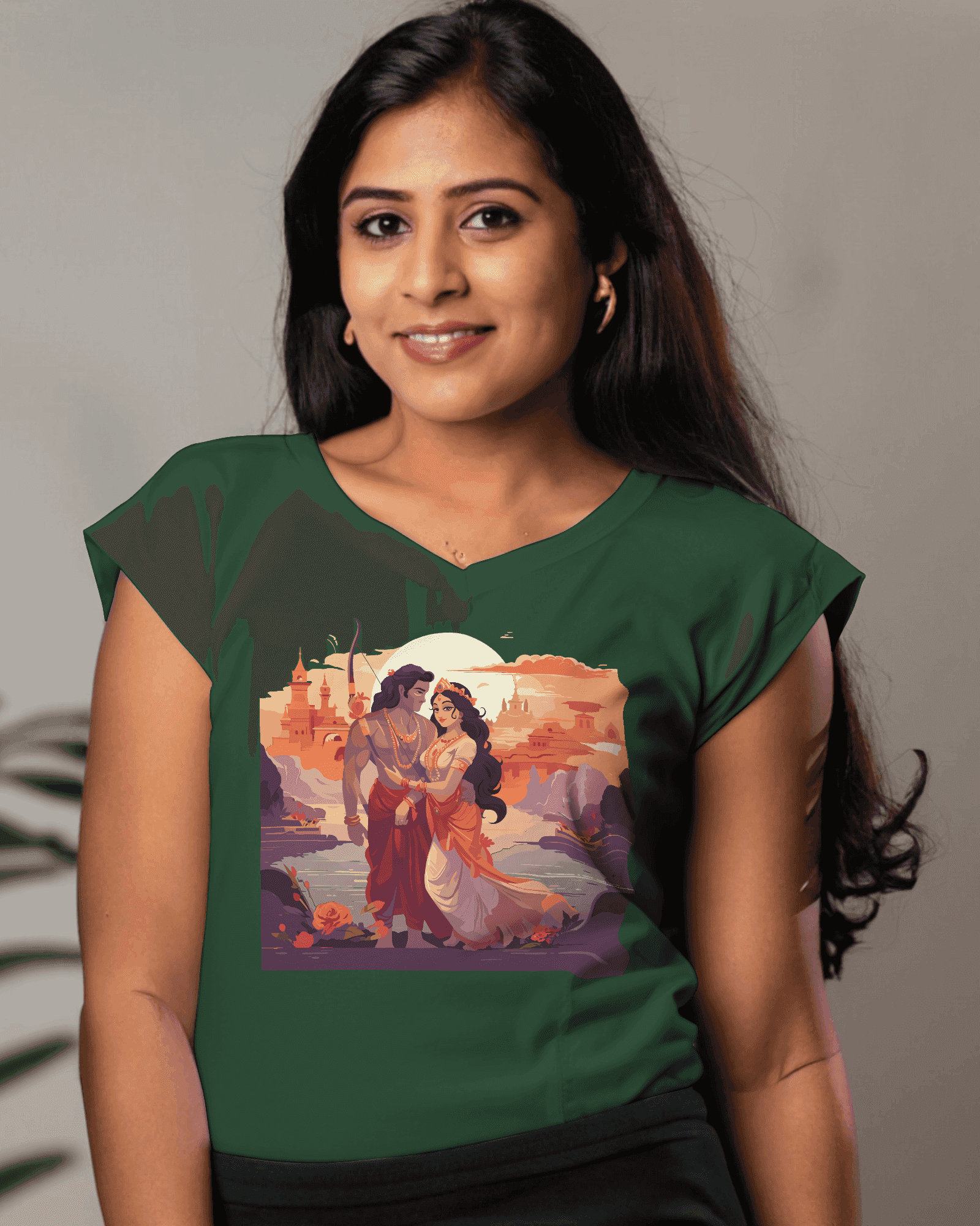 Ram & Sita Women's Divine Love T-Shirt - Ram Aaye Hai Ayodhya Mein