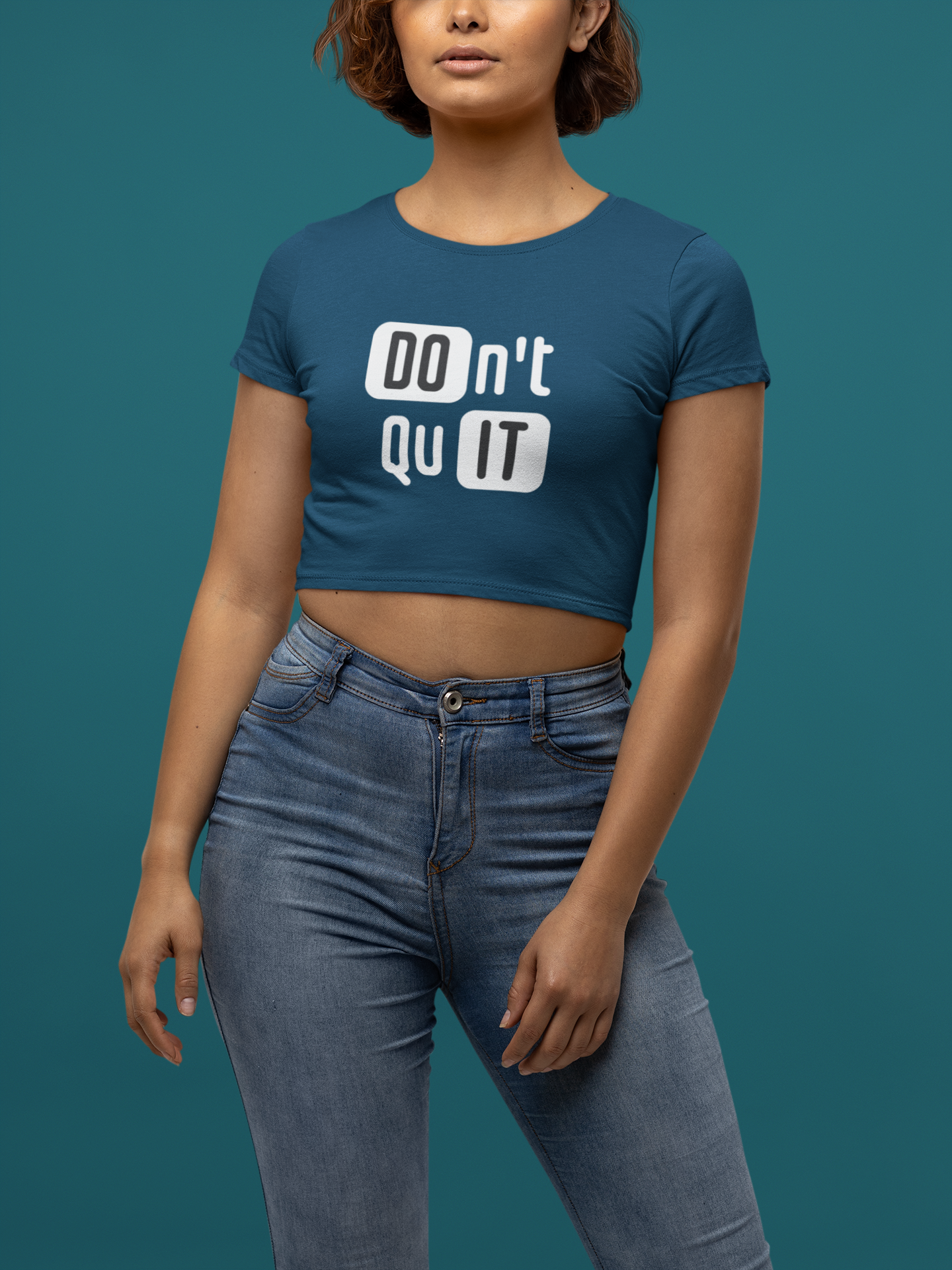 'Don't Quit' Women's Graphic Crop Top