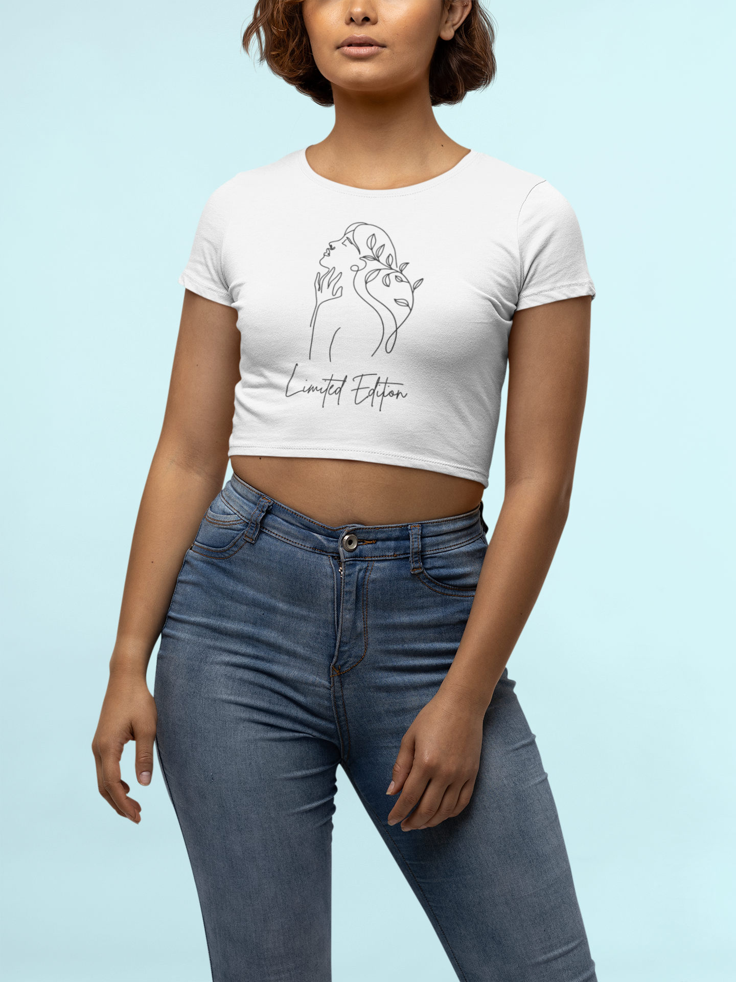 Women's  Limited Edition Crop top with Woman Outline Design