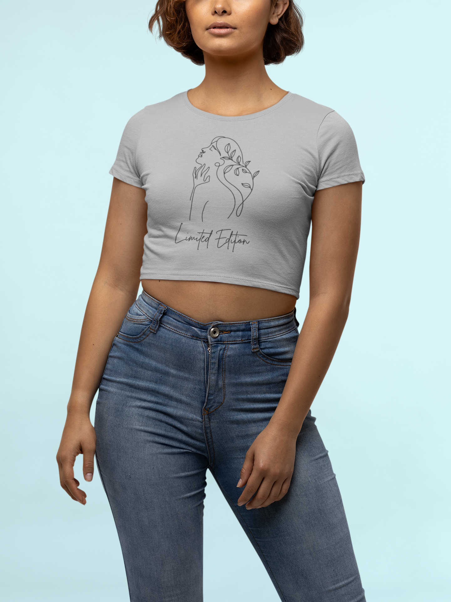 Women's  Limited Edition Crop top with Woman Outline Design