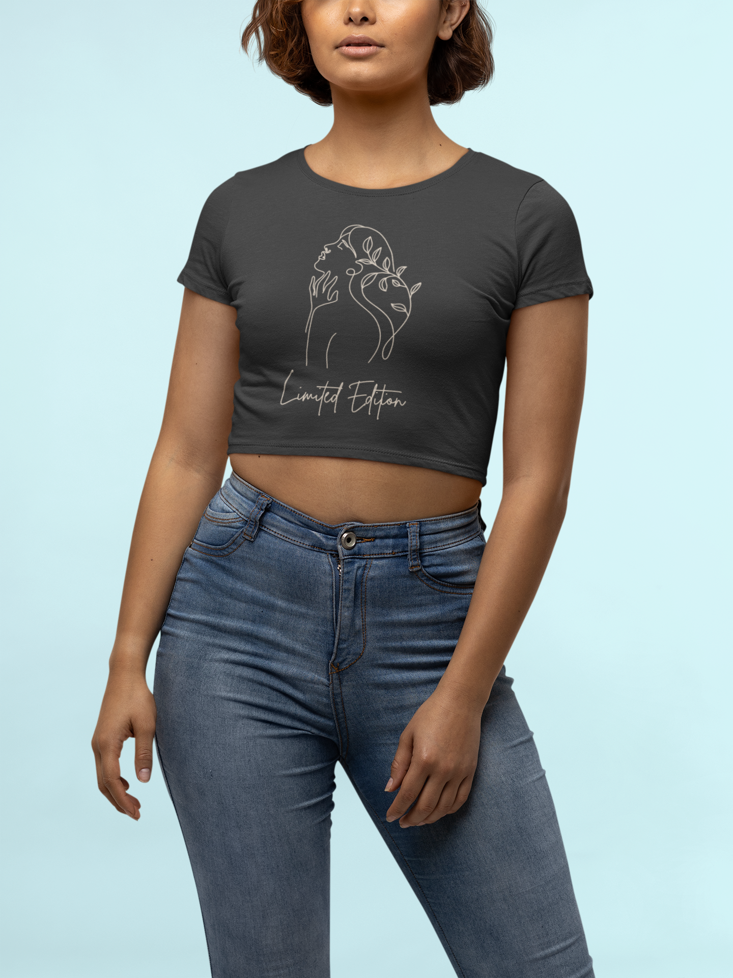 Women's  Limited Edition Crop top with Woman Outline Design