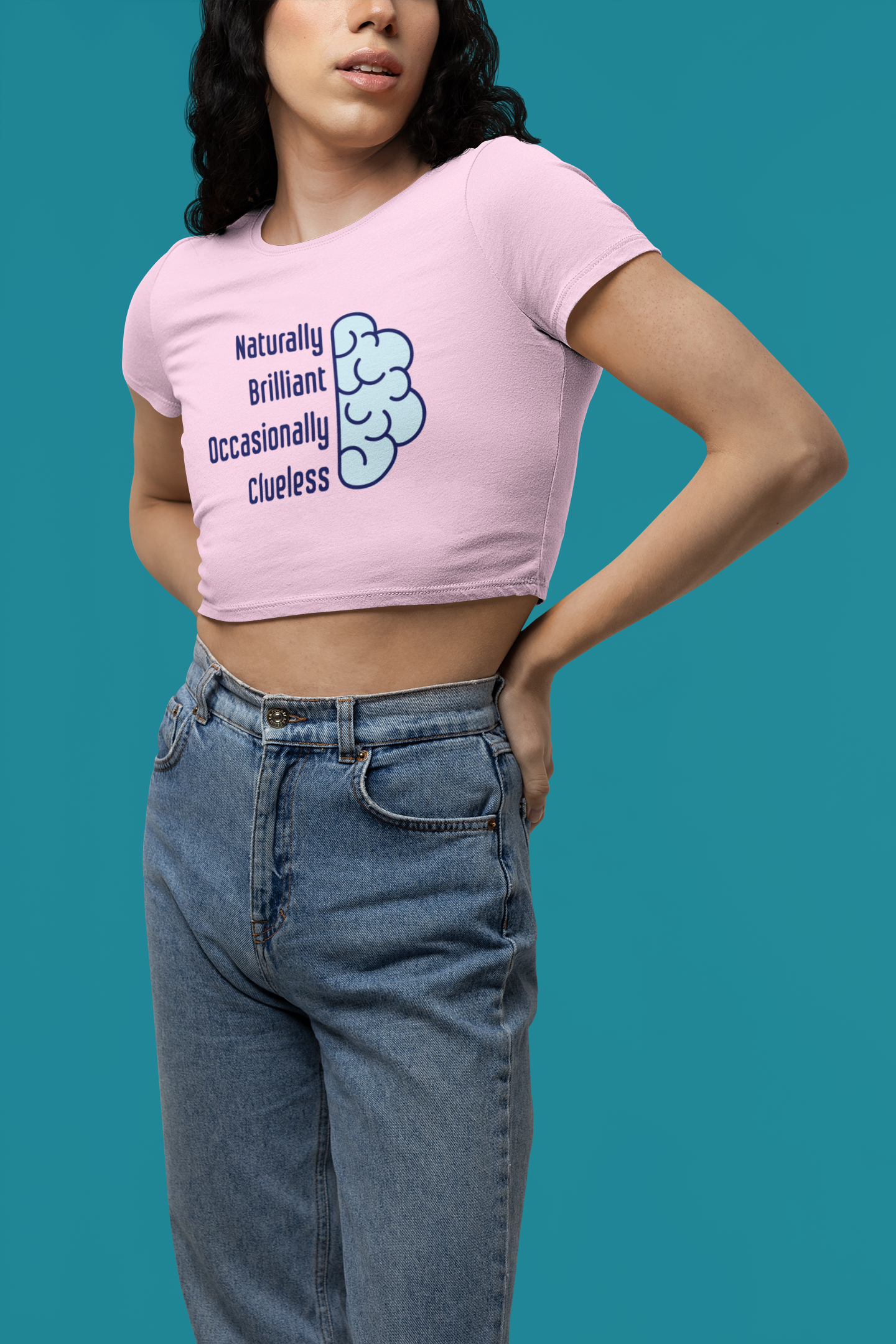 Naturally Brilliant Occasionally Clueless Women's Cotton Crop Top