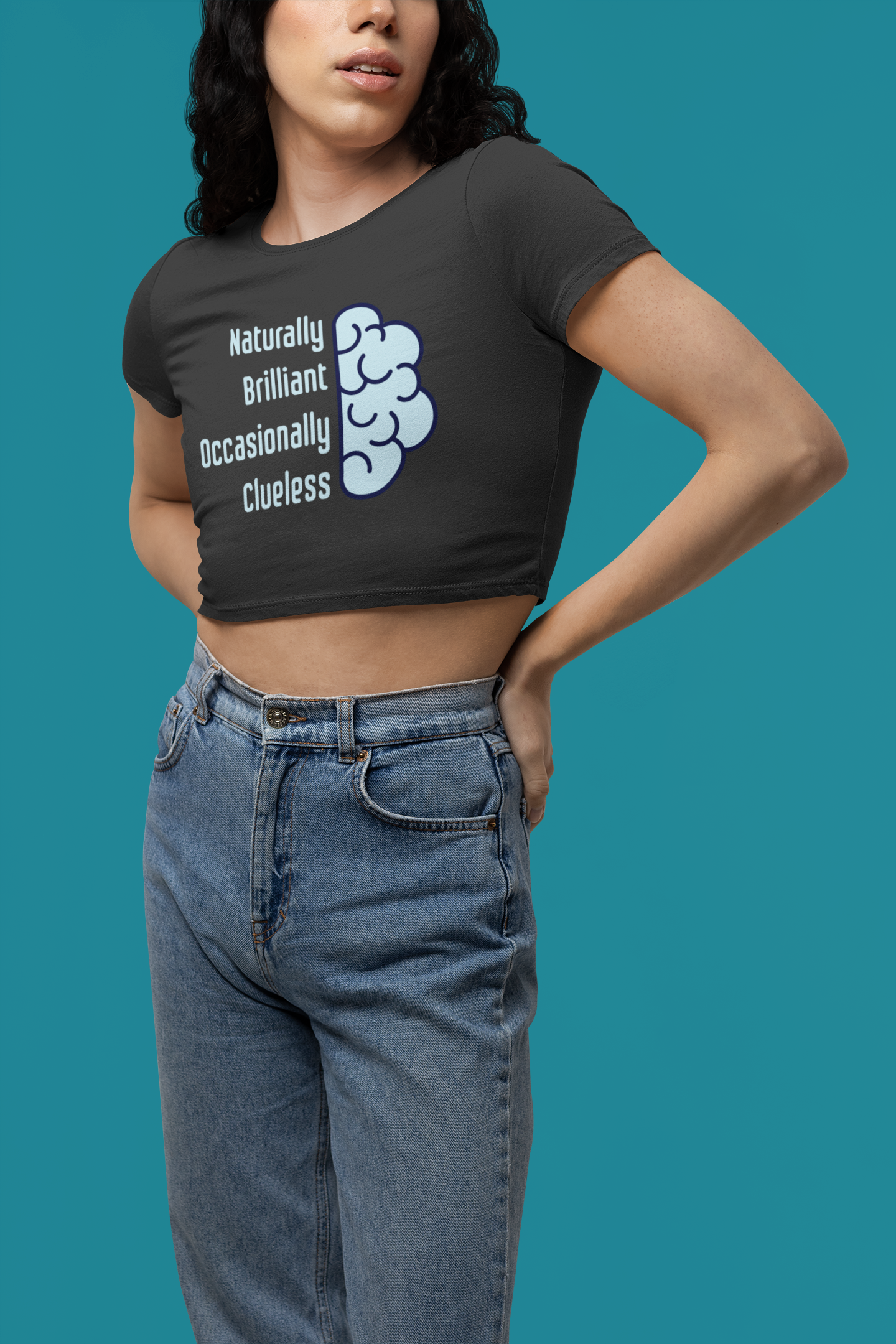 Naturally Brilliant Occasionally Clueless Women's Cotton Crop Top