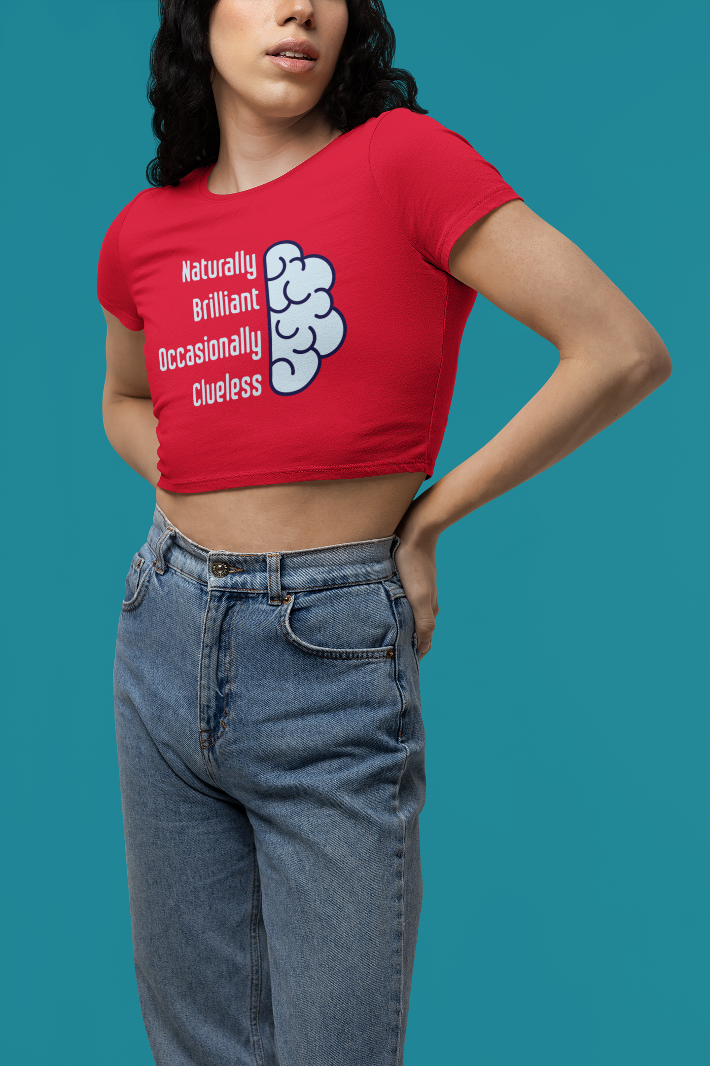 Naturally Brilliant Occasionally Clueless Women's Cotton Crop Top