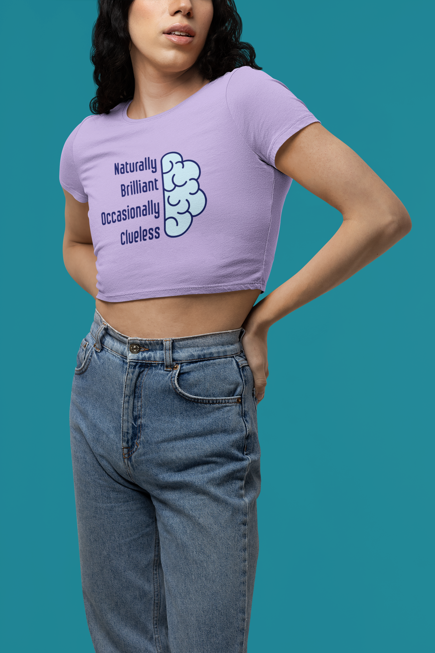 Naturally Brilliant Occasionally Clueless Women's Cotton Crop Top