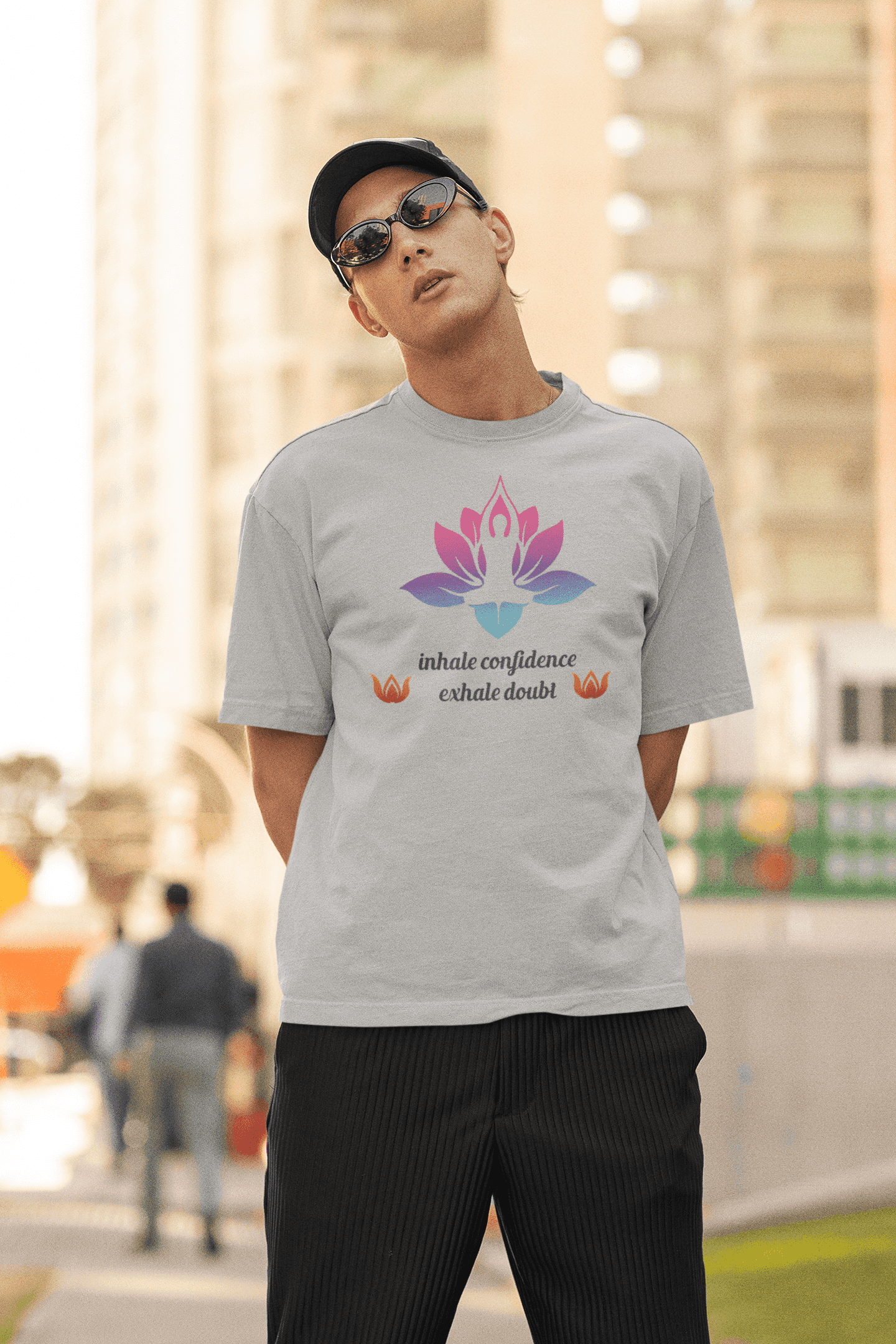 Men's Oversized T-Shirt - "Yoga: "Inhale Confidence, Exhale Doubt"" T-Shirt