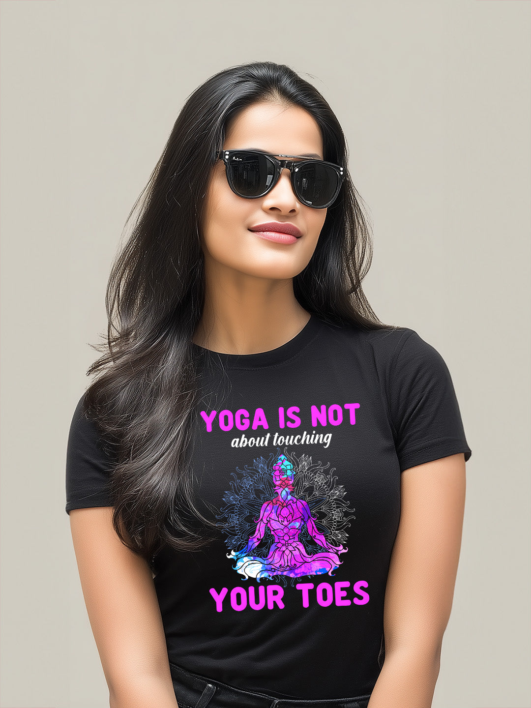 Yoga Is Not About Touching Your Toes- Yoga Women's Graphic Cotton Tee