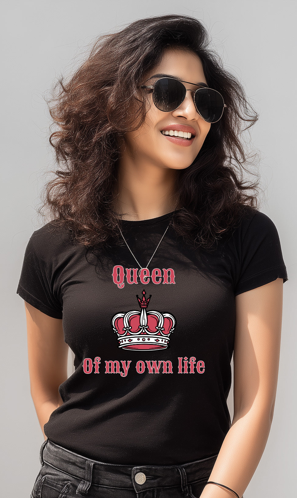 "Queen of My Own Life" Women's Stylish Cotton T-Shirt