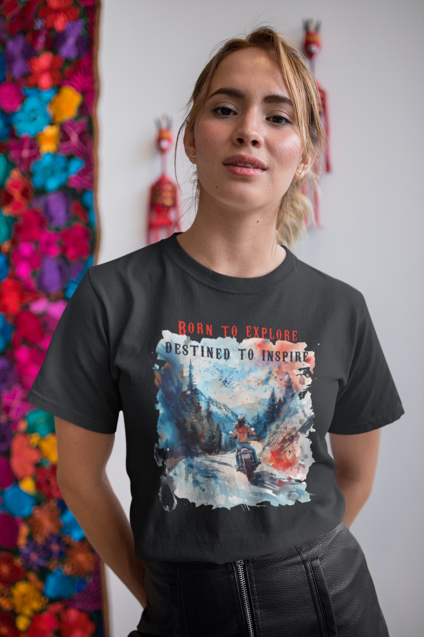 Born to Explore Graphic Women's Cotton Shirt