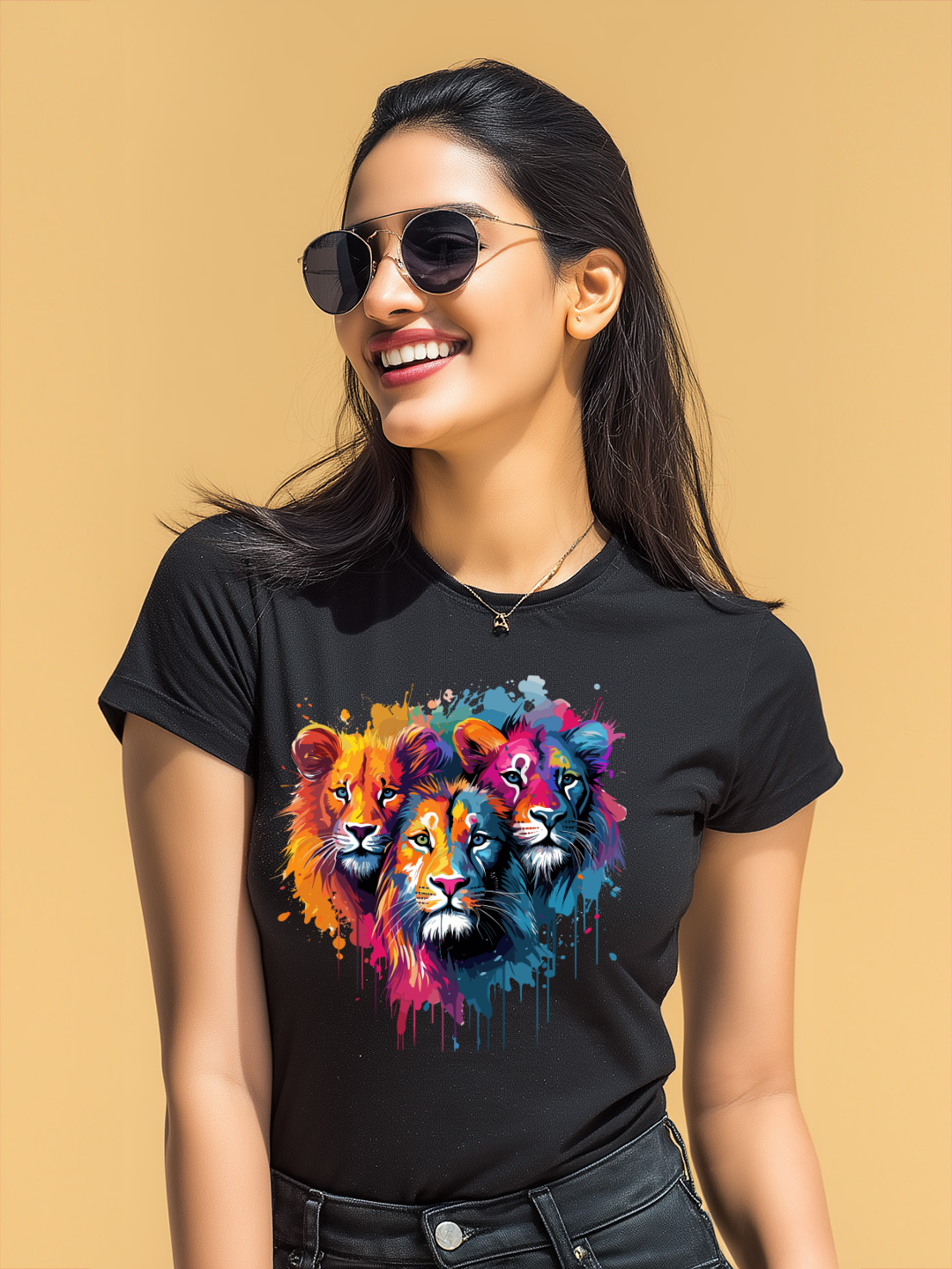 "Roar of Colors" Women's Graphic Cotton T-Shirt