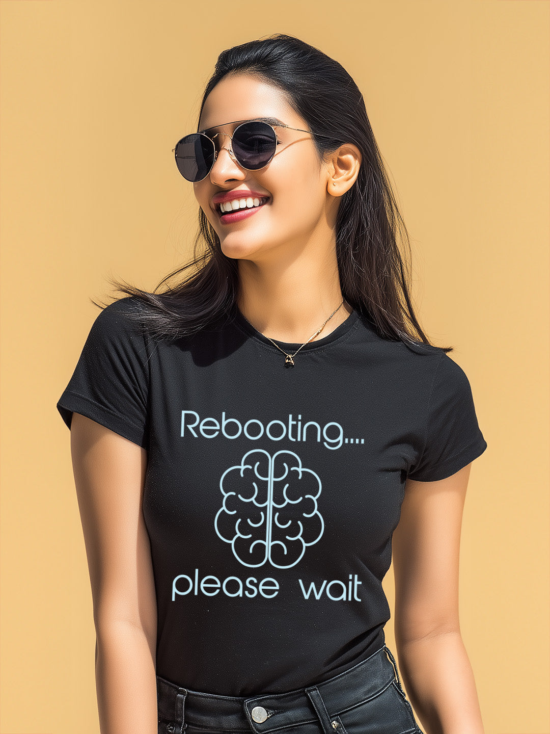 Style yourself with  "Rebooting...Please Wait" Women's Cotton T-Shirts