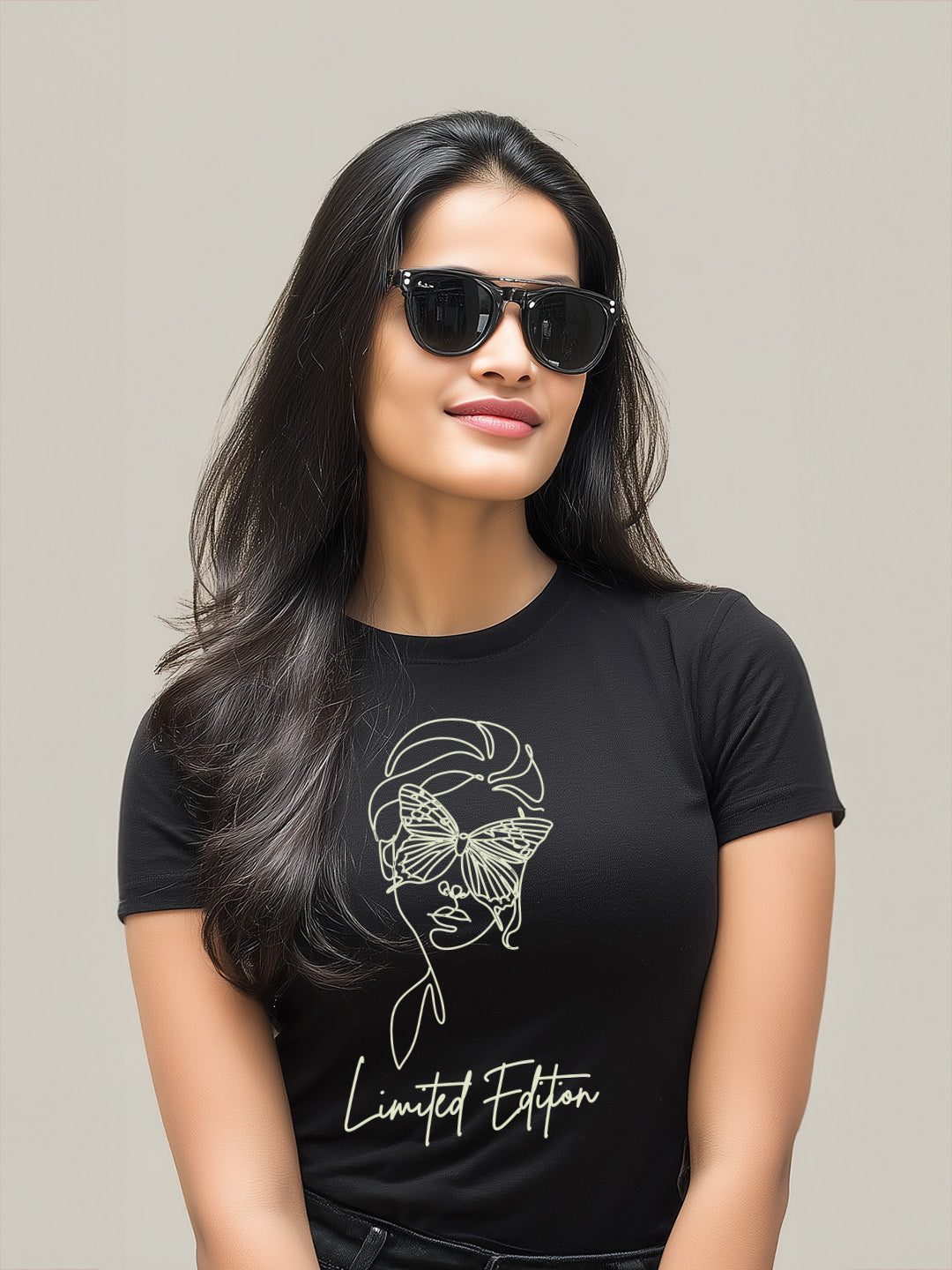 Abstract Butterfly Face Design-Limited Edition Women's Cotton T-Shirt