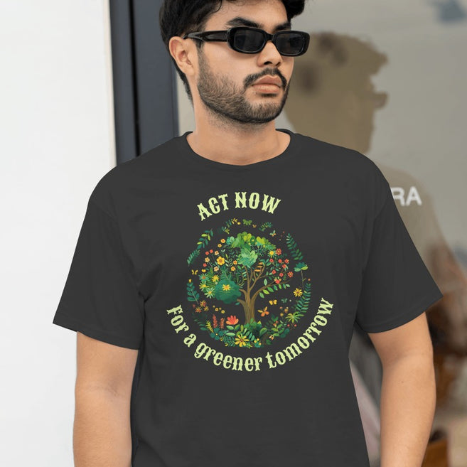 "Act Now for a Greener Tomorrow"   Environment Day Theme T-Shirt Men's  T-Shirt
