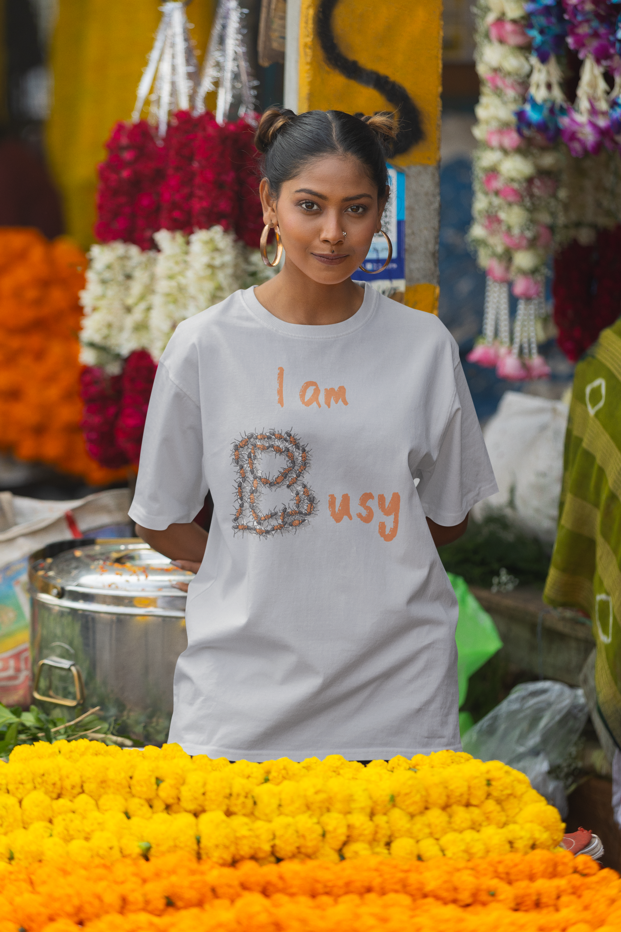 "I am Busy" Women's Cotton Oversized Tee| Storeily