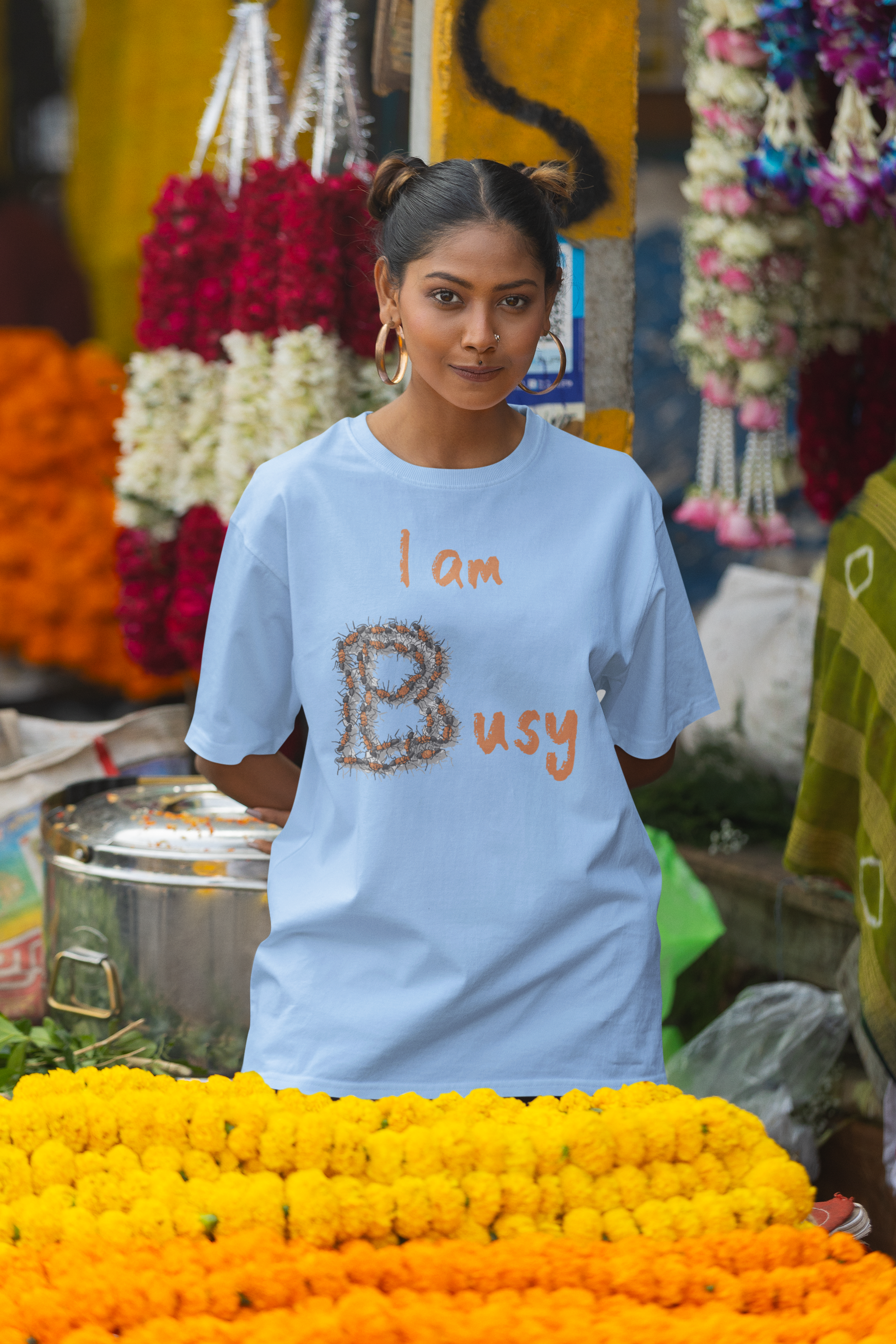 "I am Busy" Women's Cotton Oversized Tee| Storeily