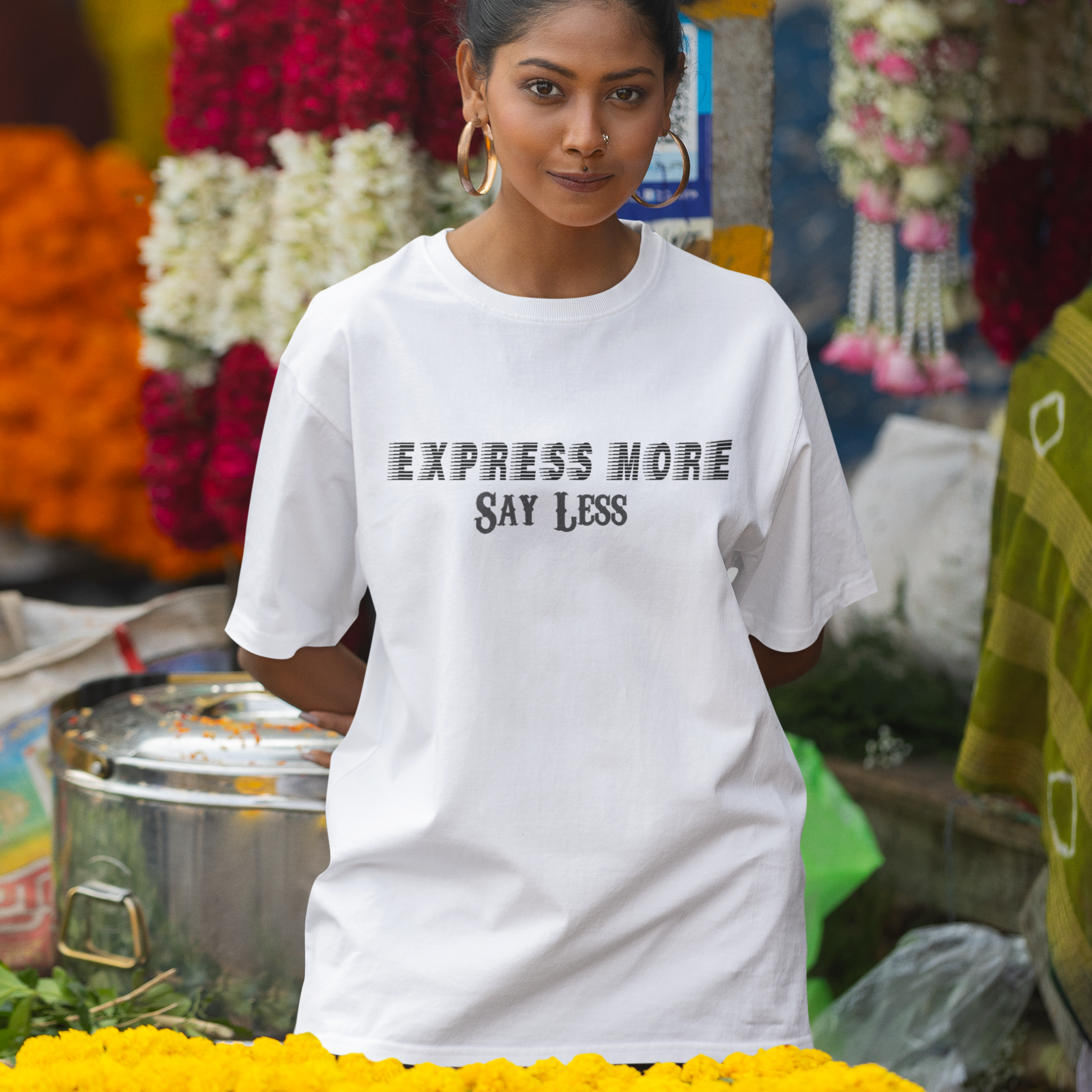 Express More, Say Less: Women's Cotton Oversized Tee|Storeily